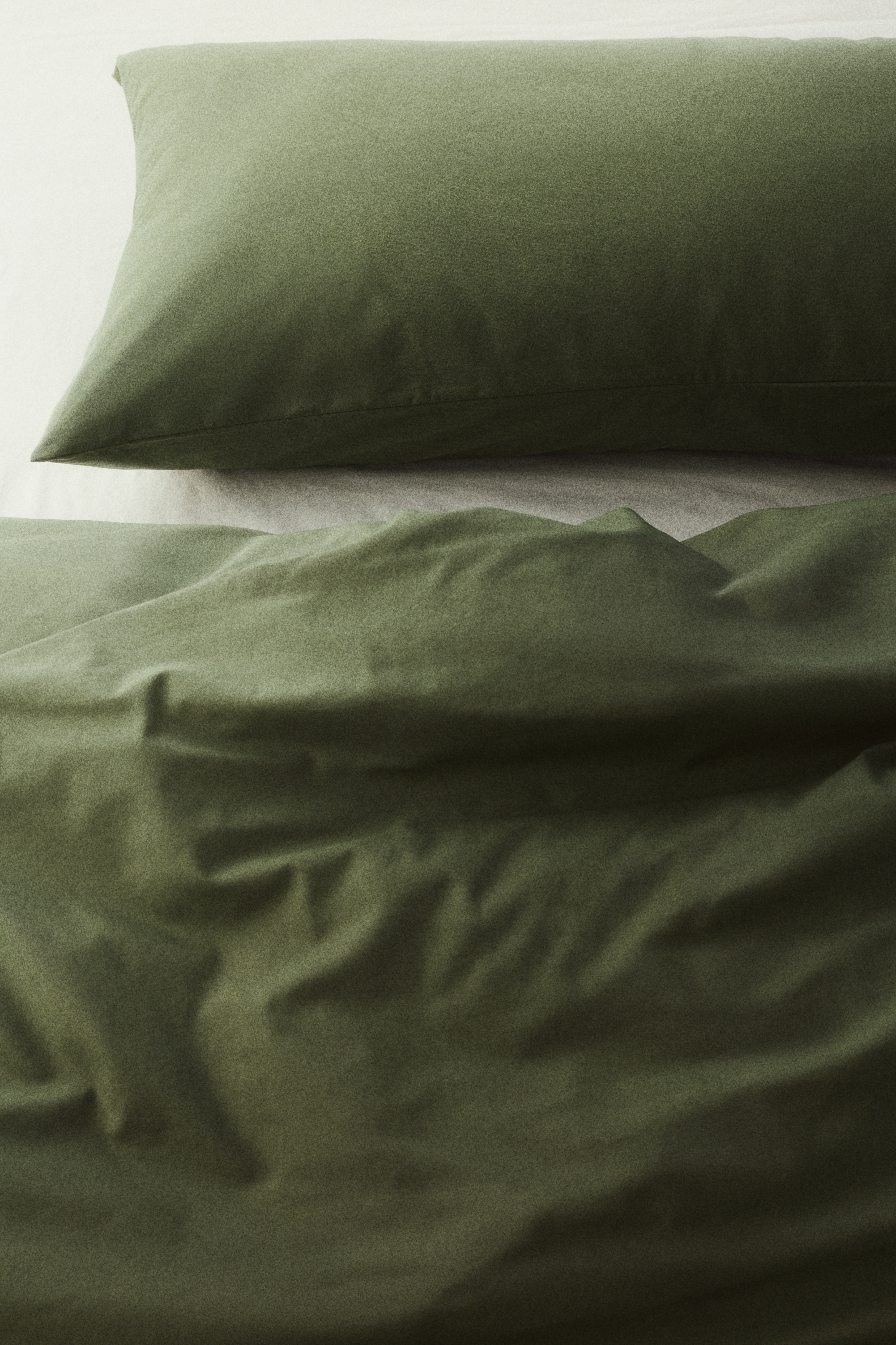 Cotton pillowcase - Khaki green/White/Dark brown/Mole/Light pink/Dark green
