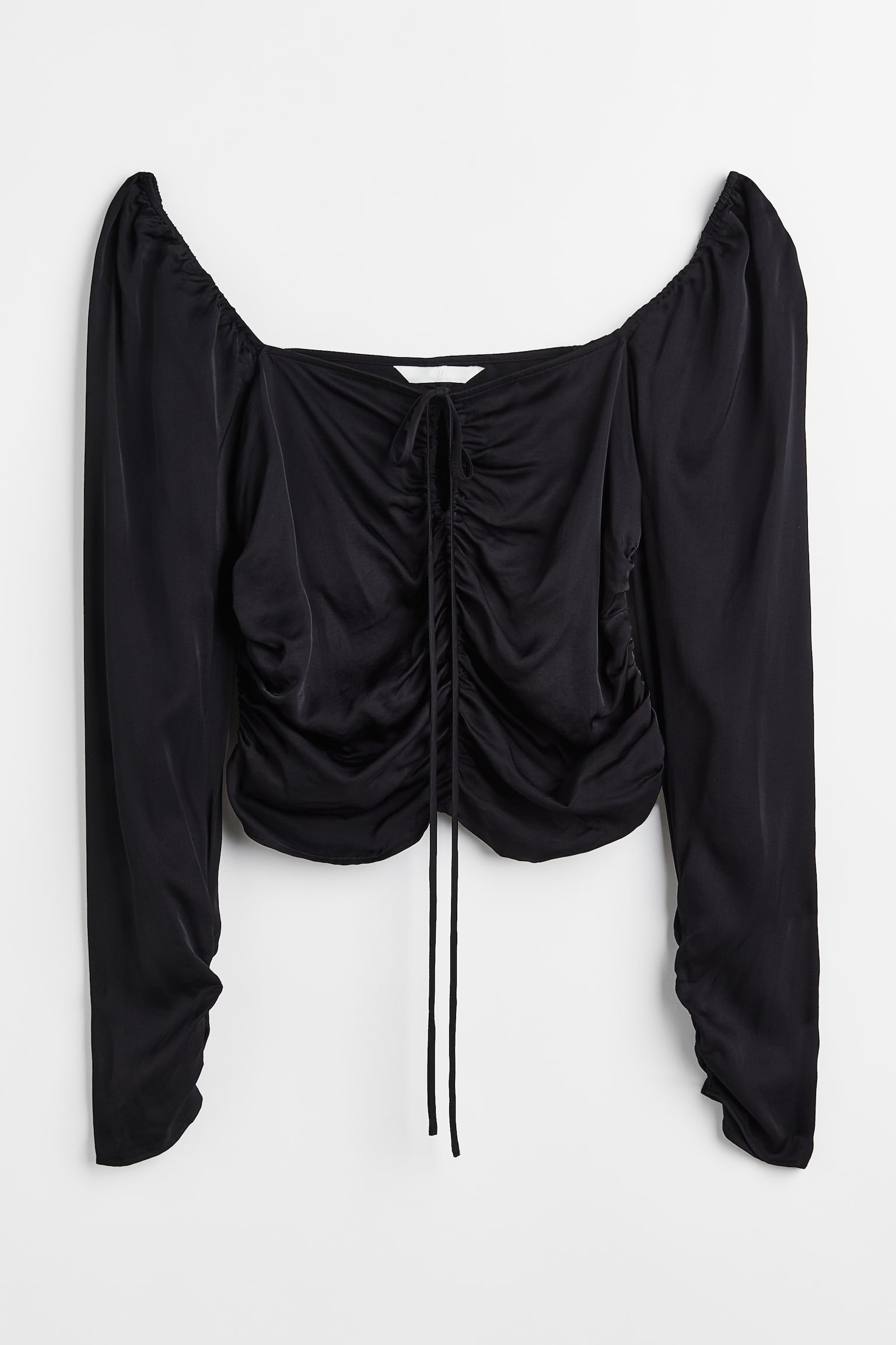 Draped blouse - Black - 1