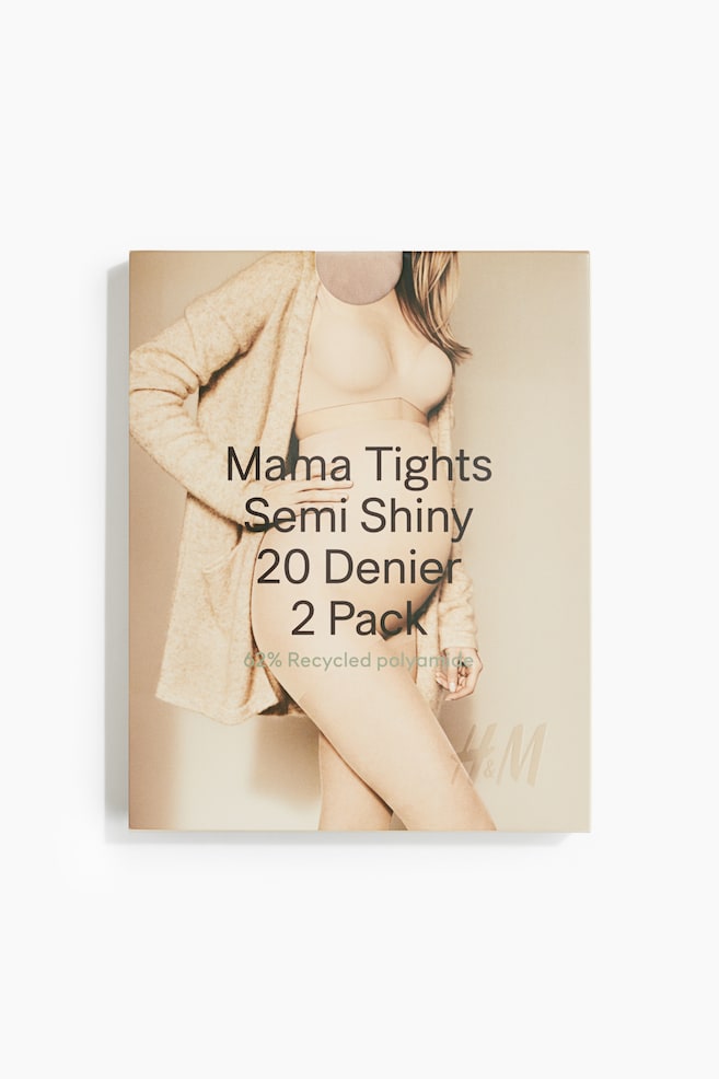 MAMA 2-pack Tights 20 Denier - Light beige/Brown/Beige - 1