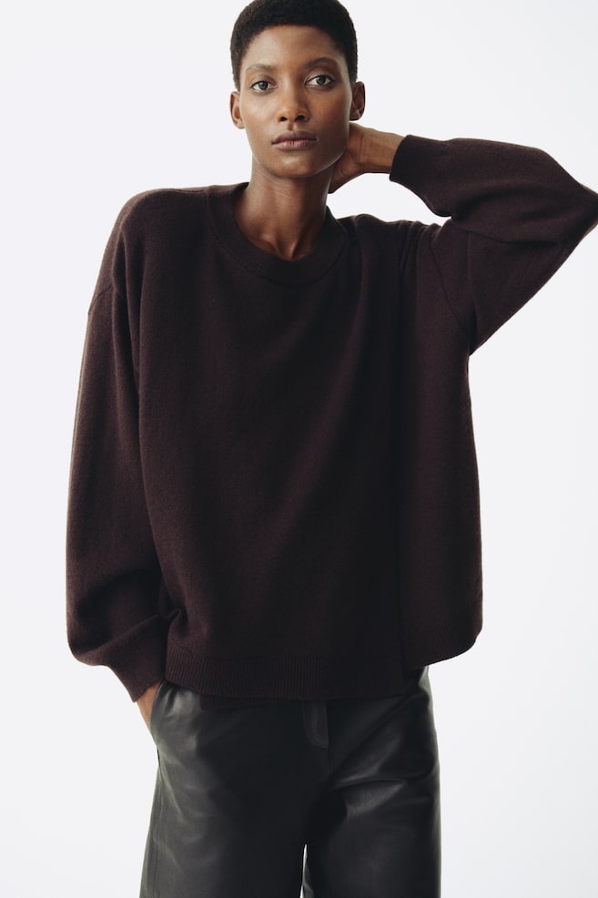 MAMA Before & After Pullover da allattamento lana - Marrone scuro - 2