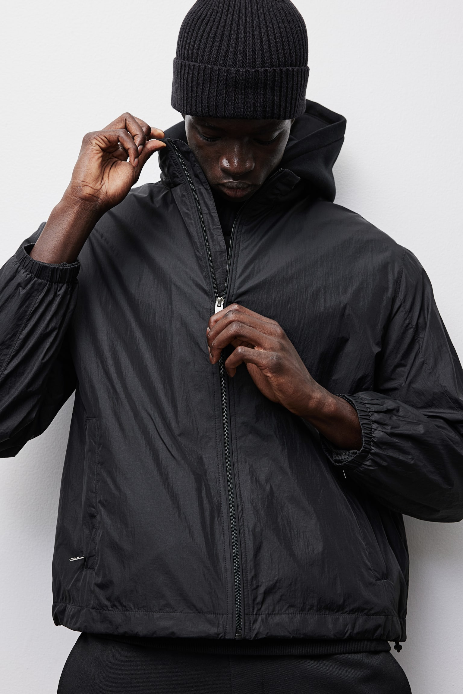 Regular Fit Water-repellent windbreaker - Black - 8