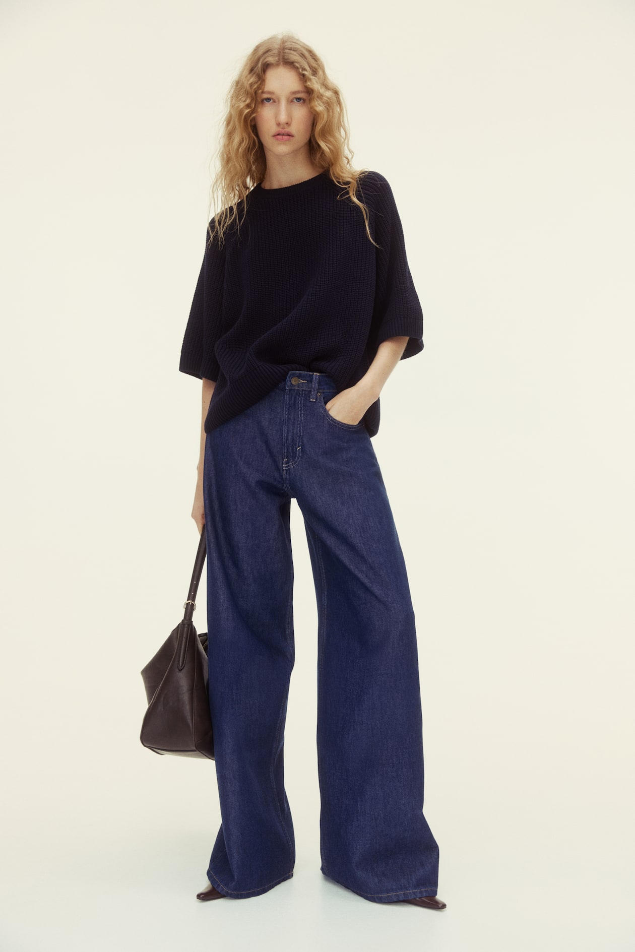 ワイドハイウエストデニム - ダークデニムブルー - レディース | H&M JP