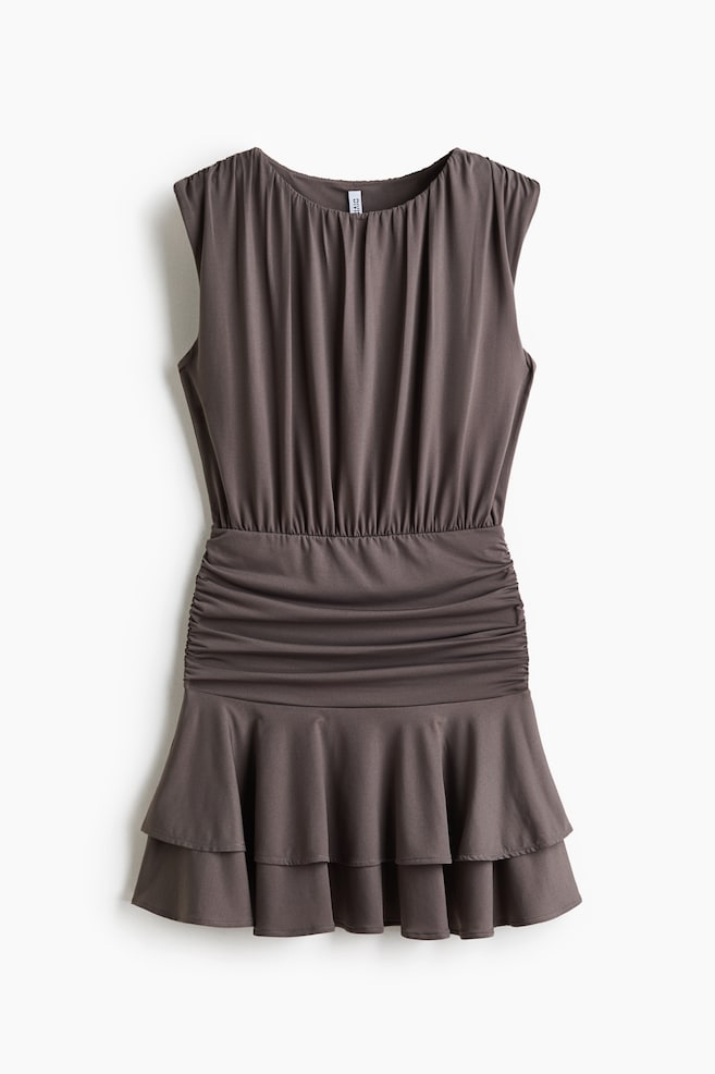 Minirobe à effet drapé - Gris/Noir - 1