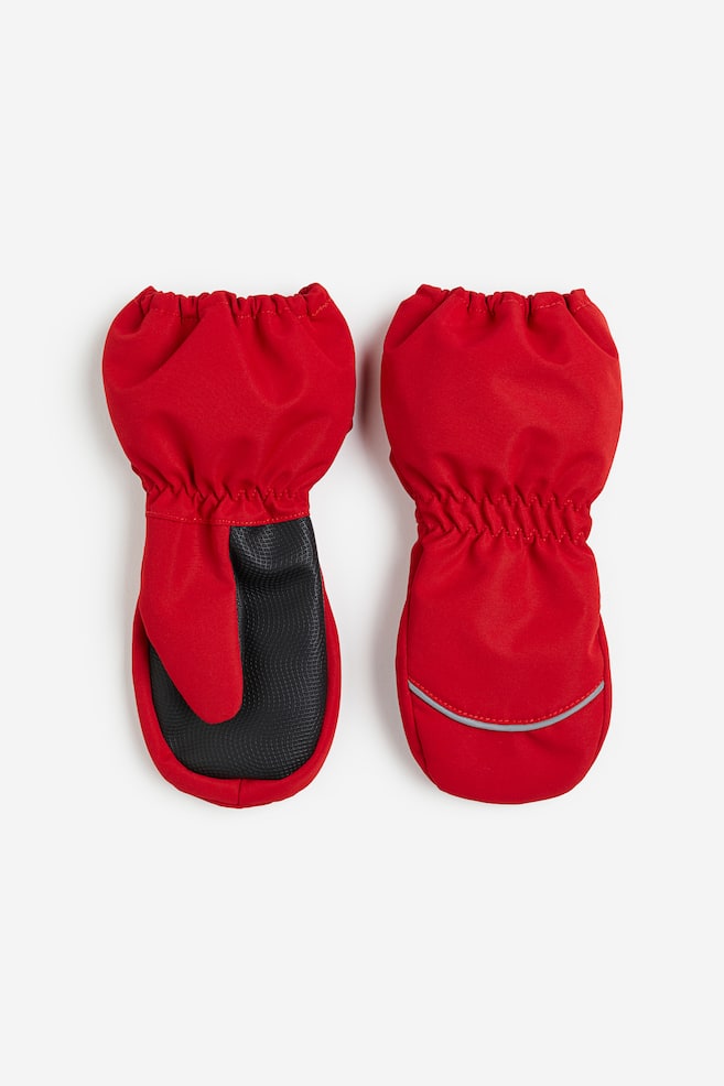 Water-repellent shell mittens - Bright red/Black - 1