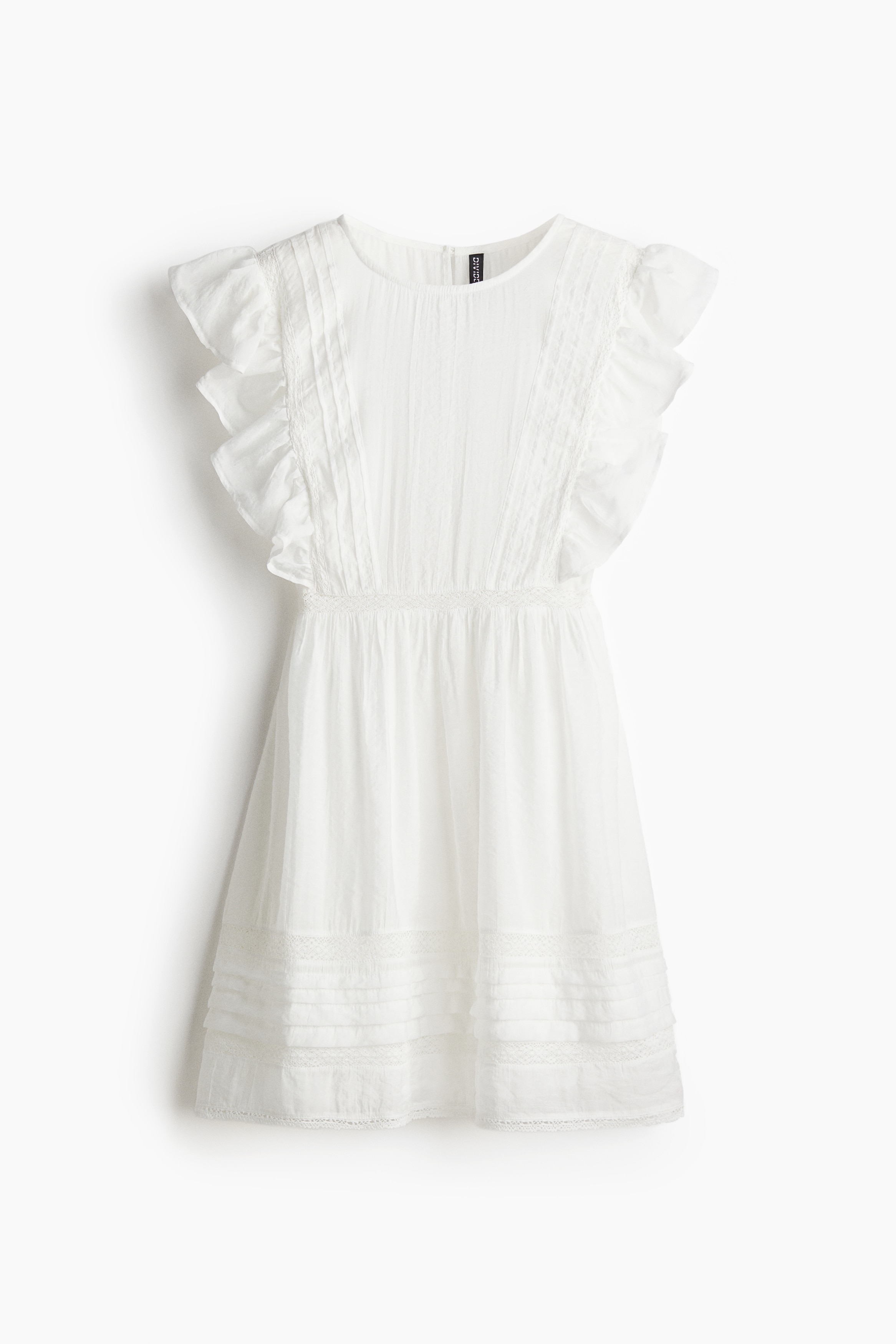 Haljina s uskim faltama - Bela/Crna