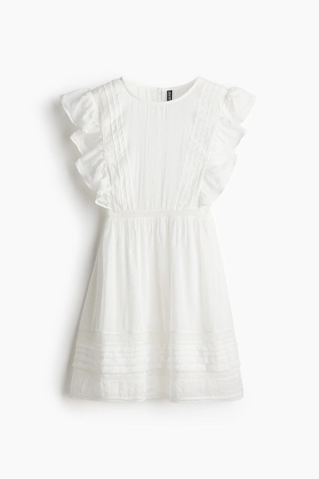 Vestido con jaretas - Blanco/Negro - 1