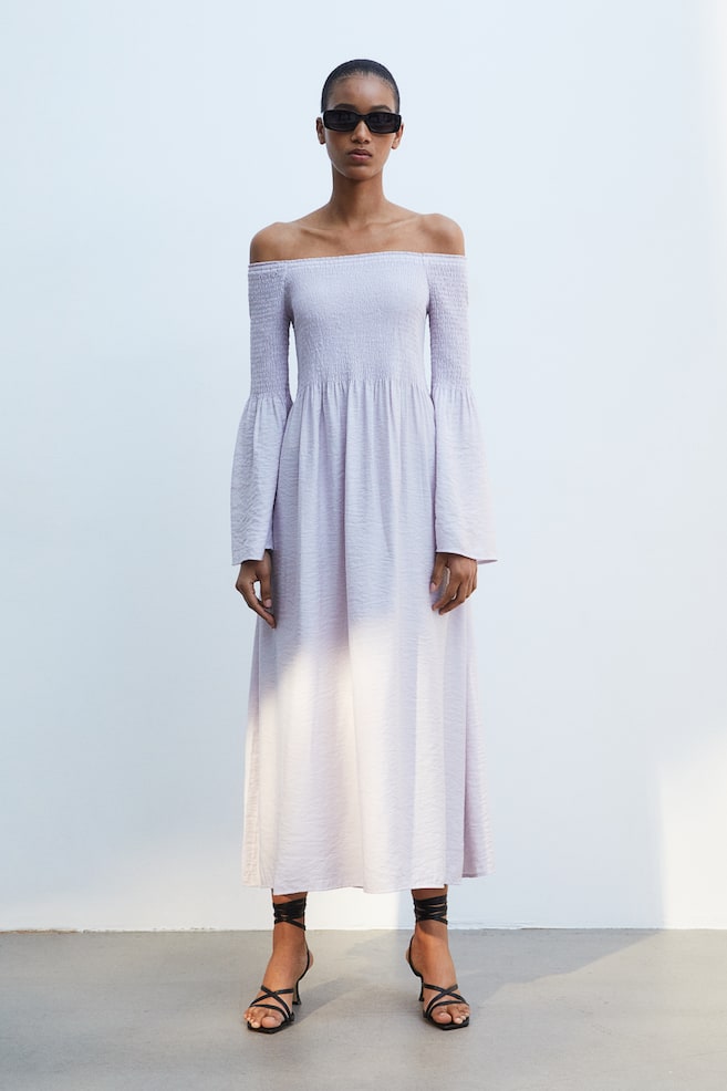 Smock-topped dress - Lilac - 1