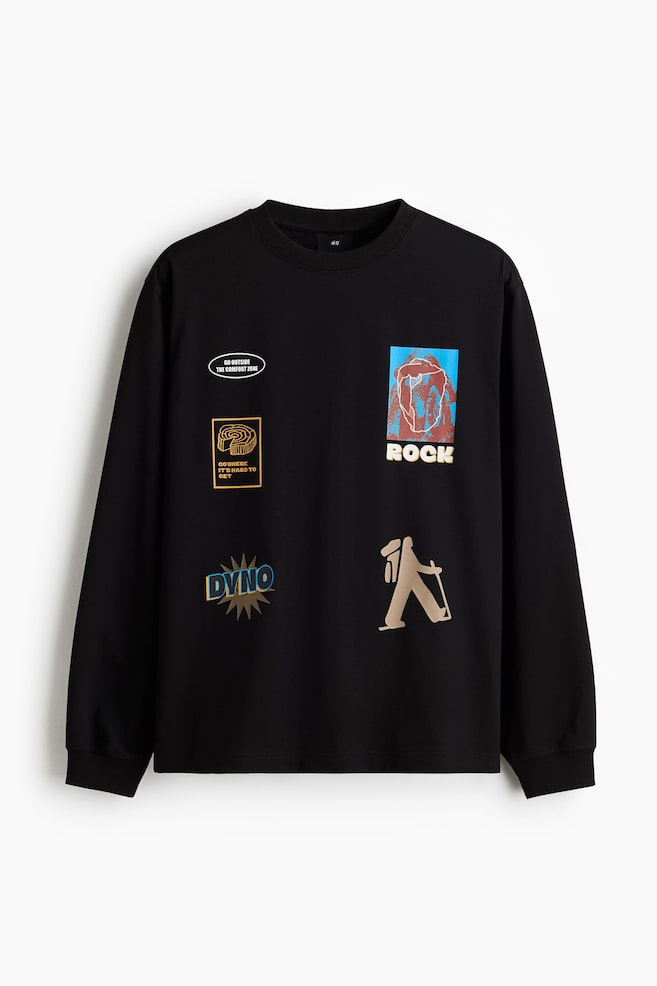 Loose Fit Long-sleeved top - Black/Comfort Zone - 1