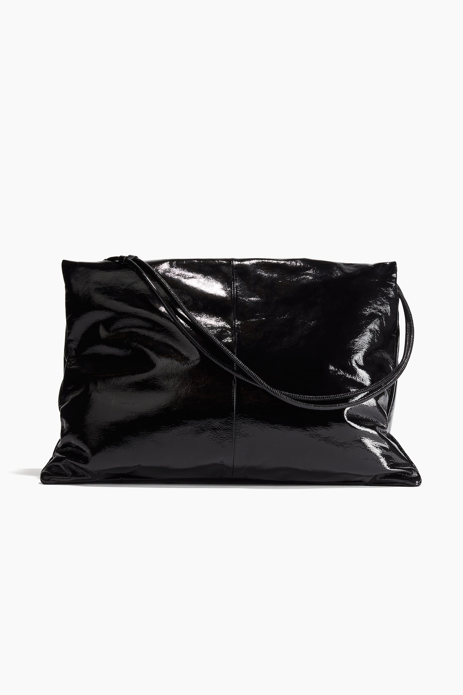 Padded leather crossbody bag - Black - 2