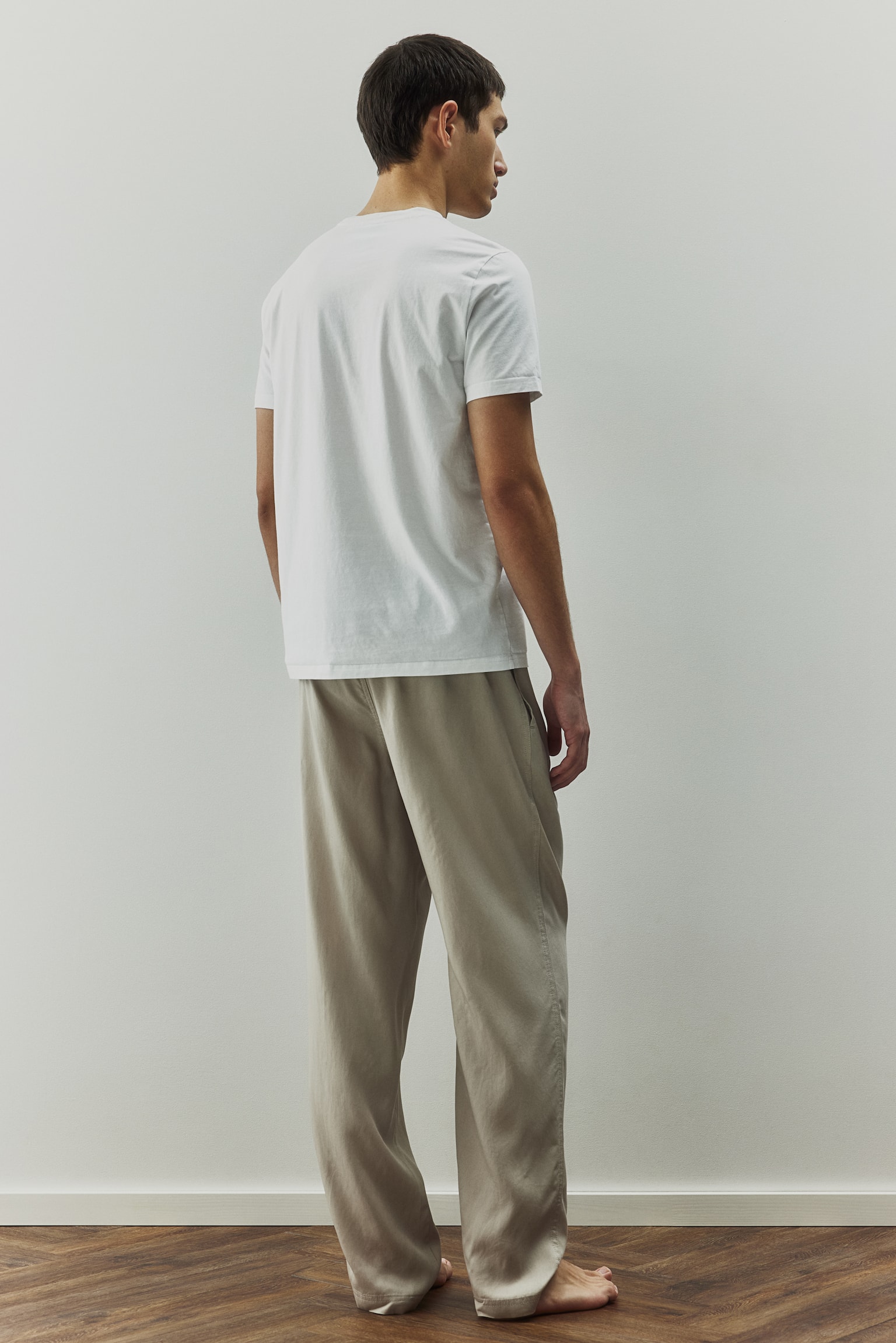 Regular Fit Lyocell Joggers - Beige - 4