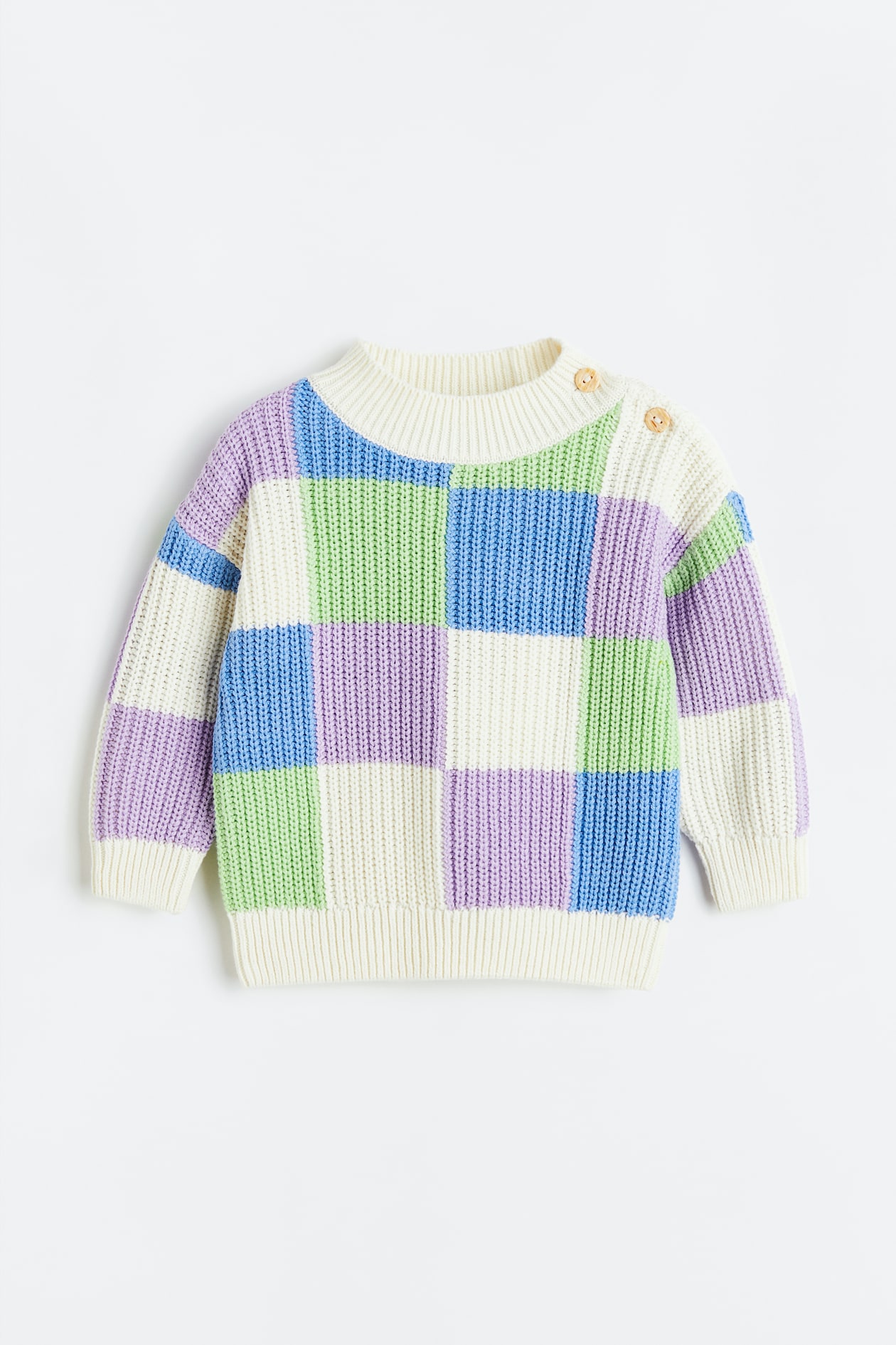 Checked Sweater - Natural white/checked - Kids | H&M US