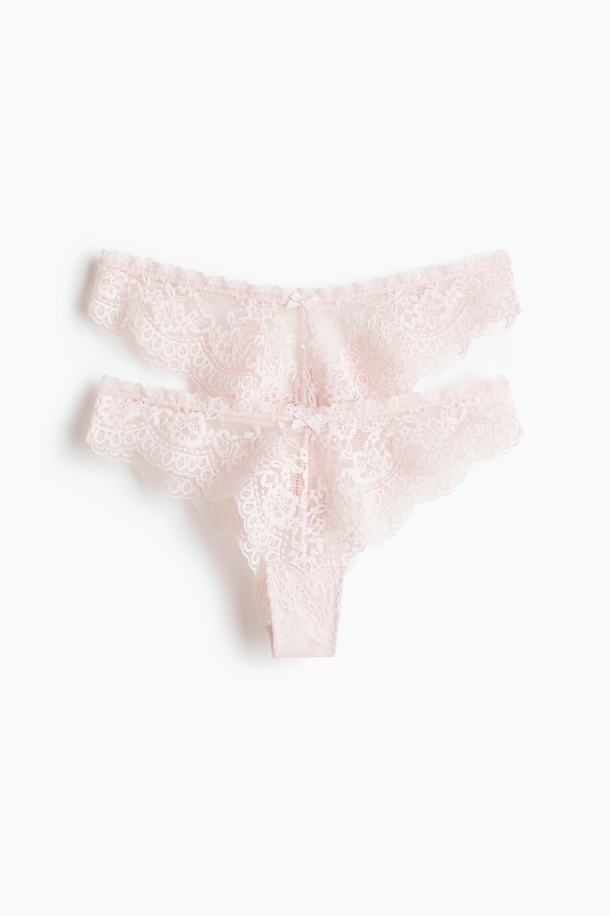 2-pack Lace Brazilian Briefs - Light pink/Brown/Cream/Black