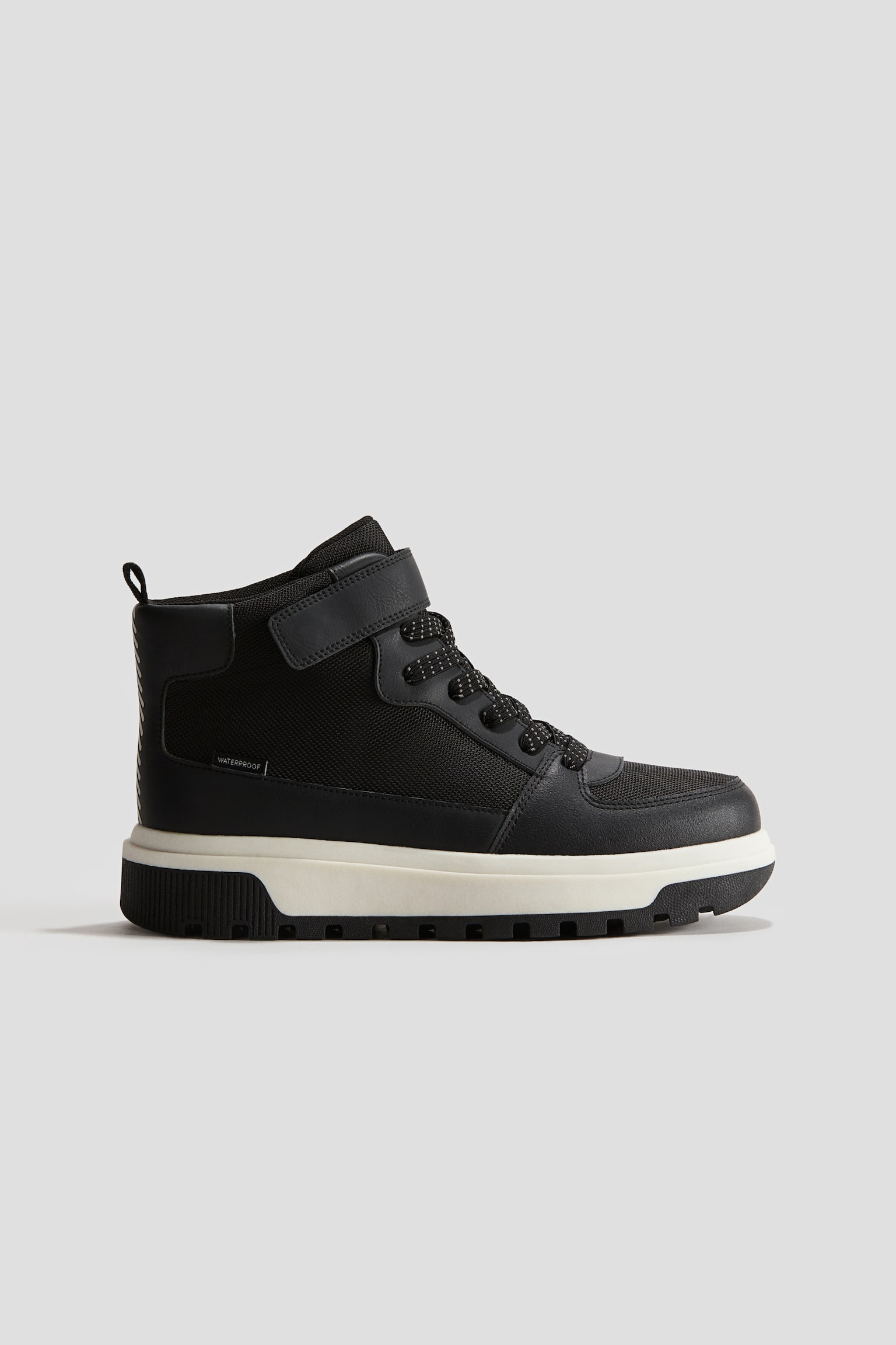 Waterproof hi-top trainers - Black/Brown - 1