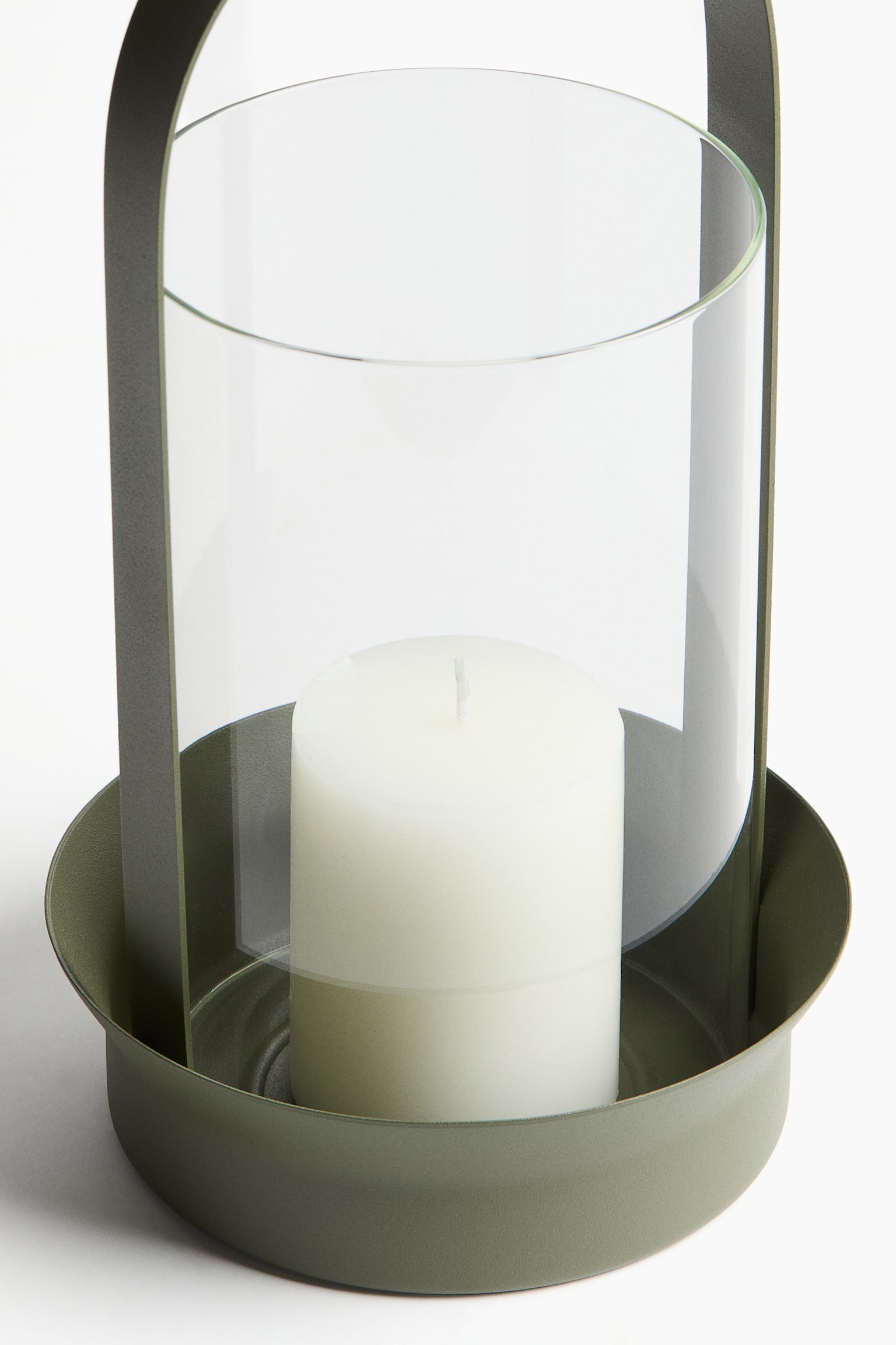 Large glass lantern - Green/Black/Light beige - 2