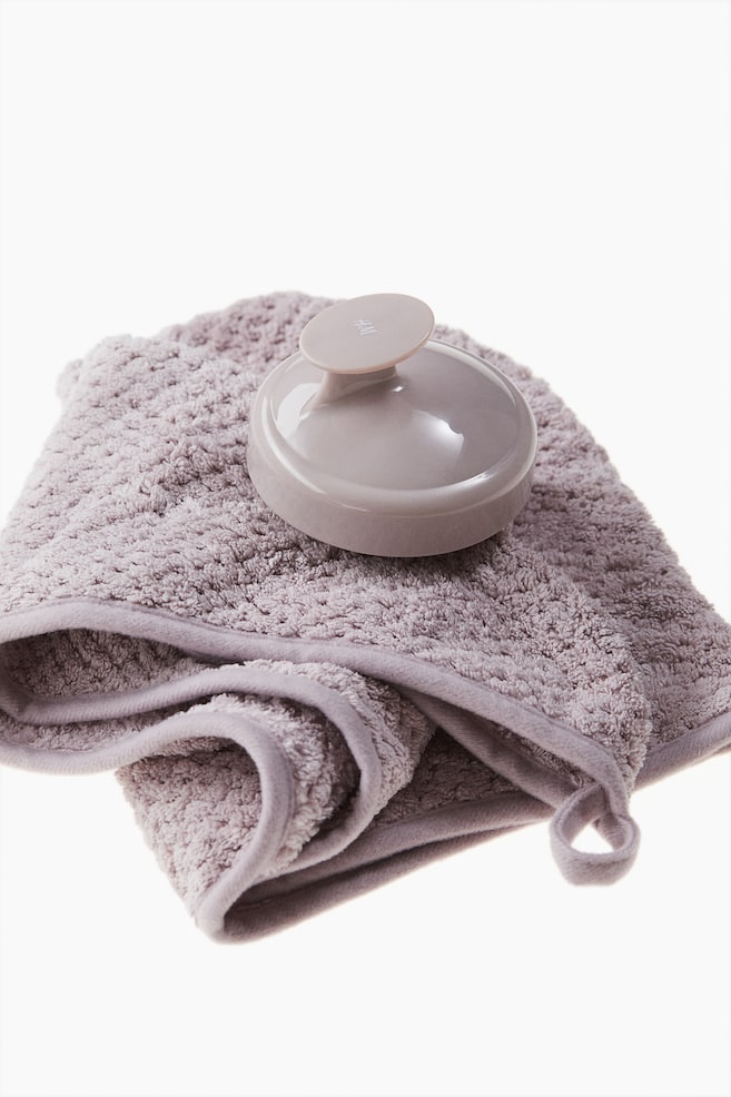 Handtuchturban und Bürste zur Kopfhautmassage - Lila - 2