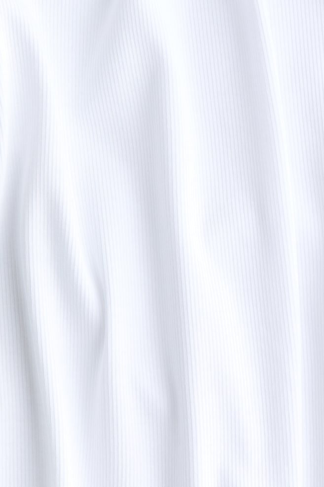 Ribbed Tank Top - White - 3