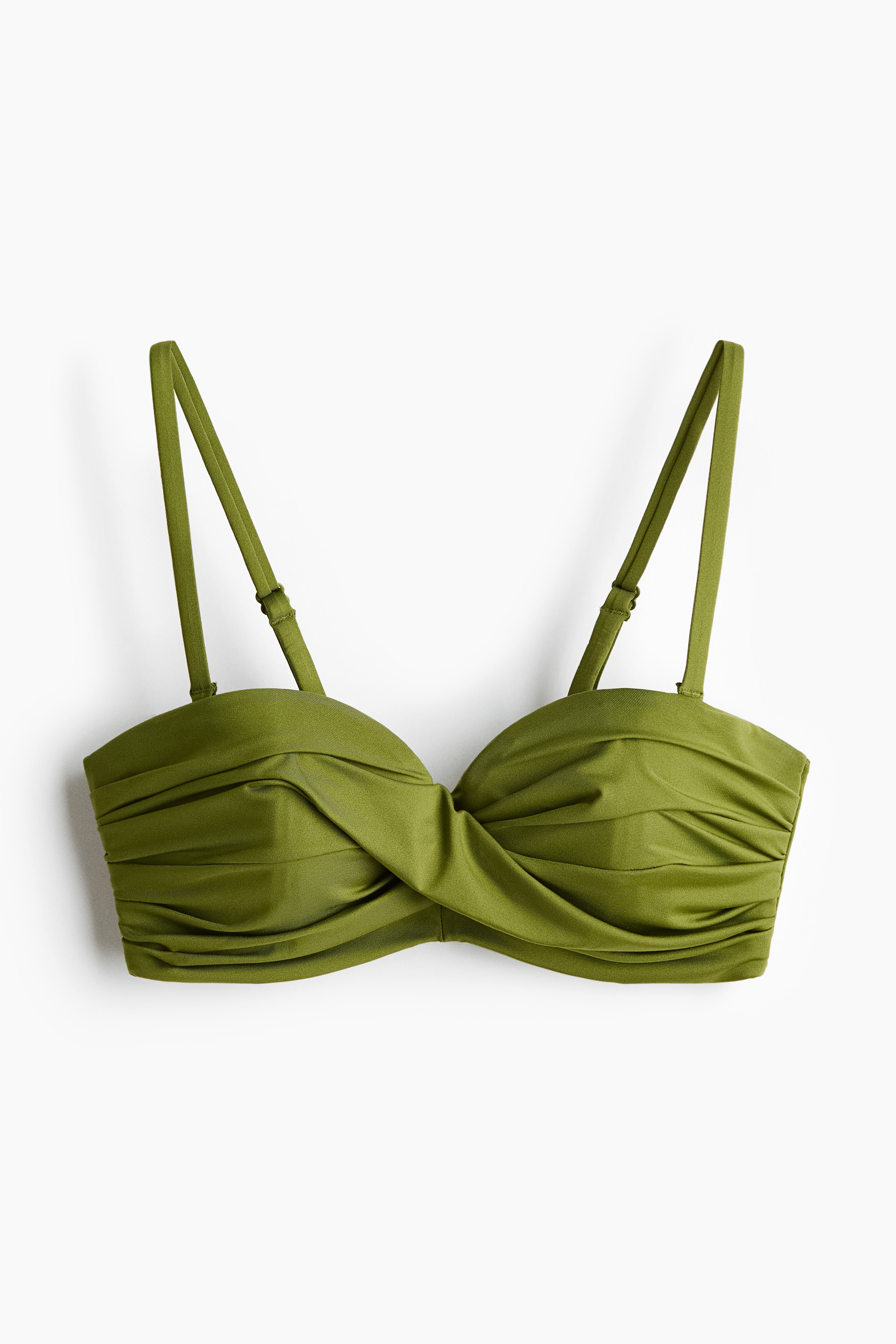 Padded Balconette Bikini Top - Green/Black