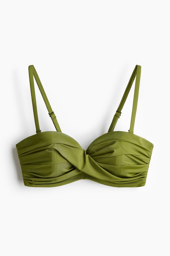 Haut de maillot balconnet paddé - Vert/Noir/Marron foncé - 1