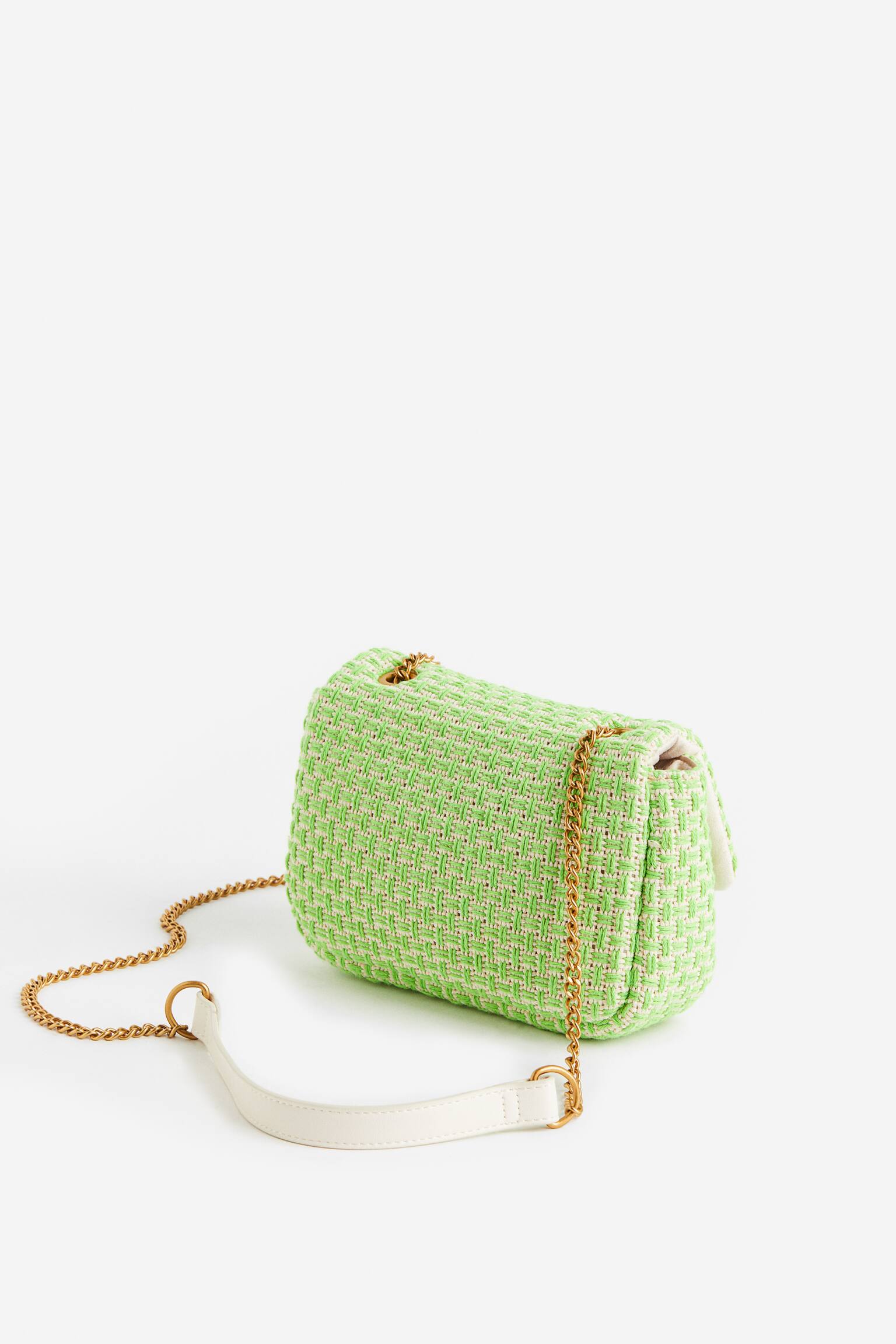 Small Shoulder Bag - Light green/Check/Light blue/Check - 3