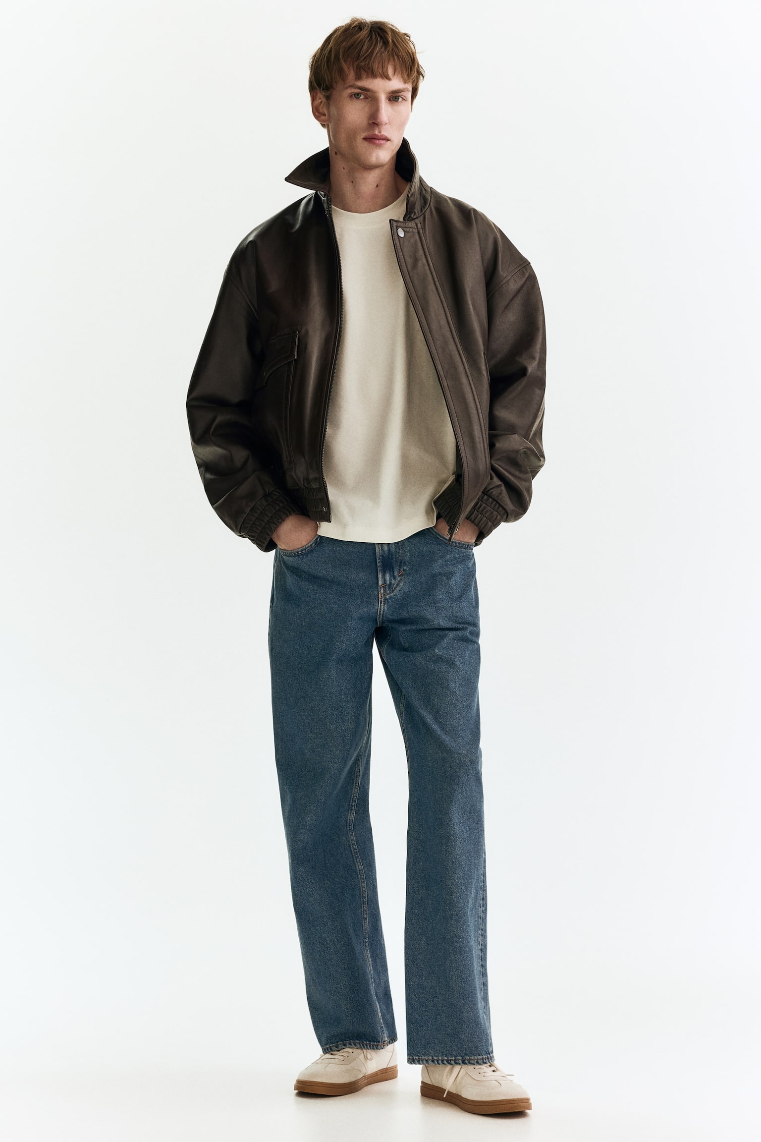 Loose Fit Long-sleeved T-shirt - White - 7