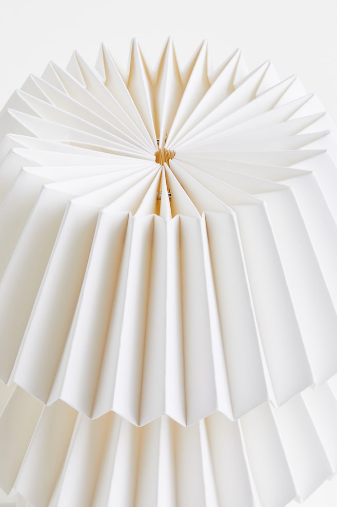 Lampe de table avec abat-jour plissé - Blanc - 2