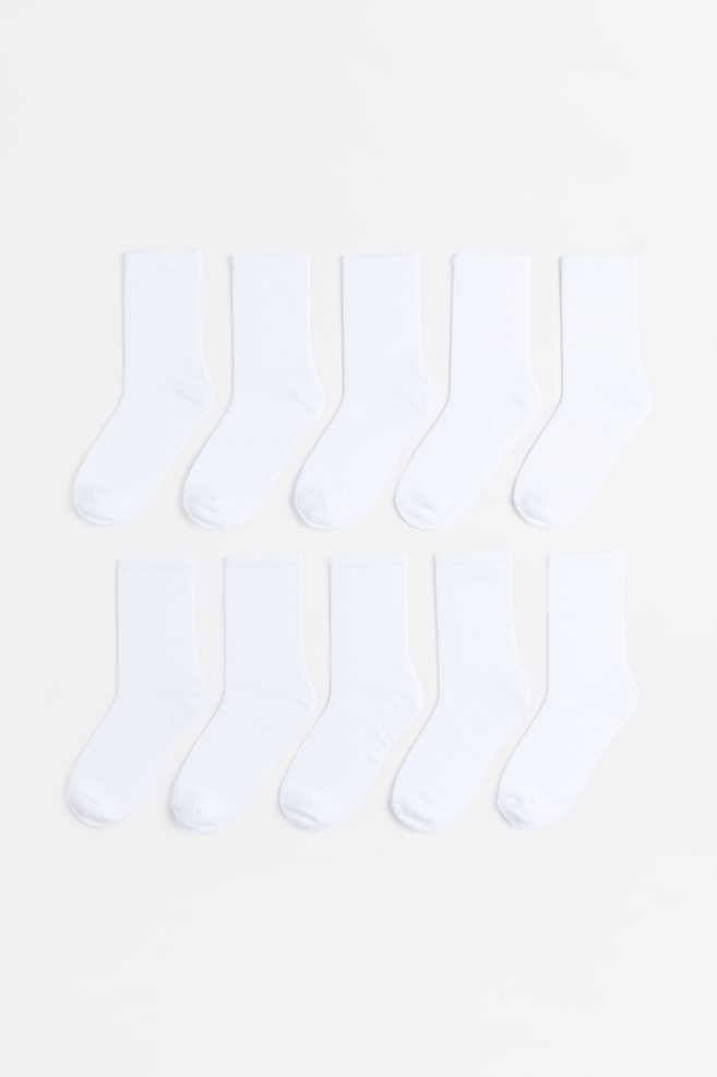 10-pack socks - White/Black/White/Beige - 3