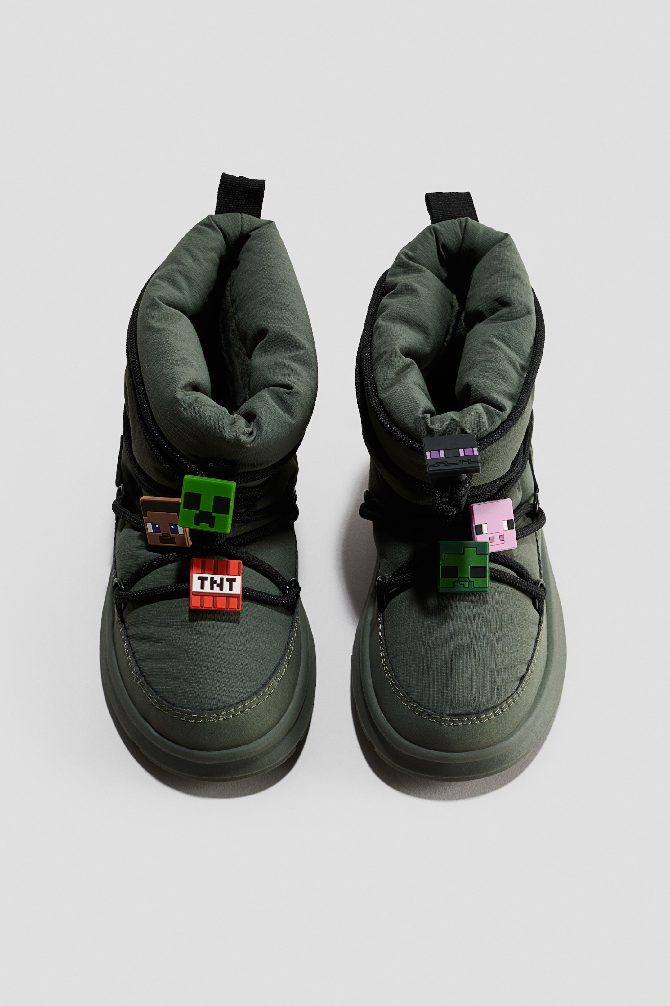View larger image: Appliquéd snow boots - Dark green/Minecraft - Kids | H&M 1