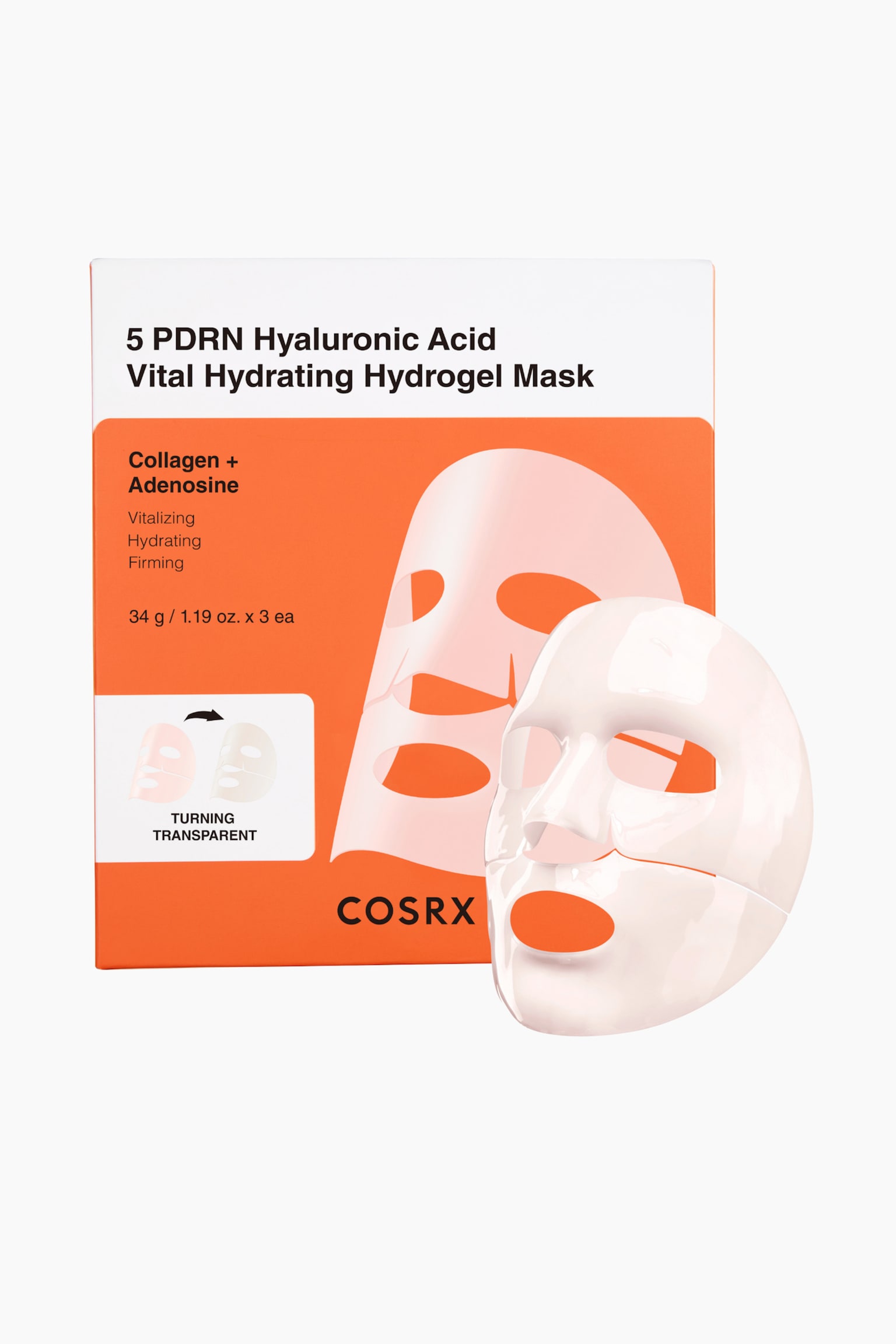 5 PDRN Hyaluronic Acid Hydrating Hydrogel Mask - Transparent