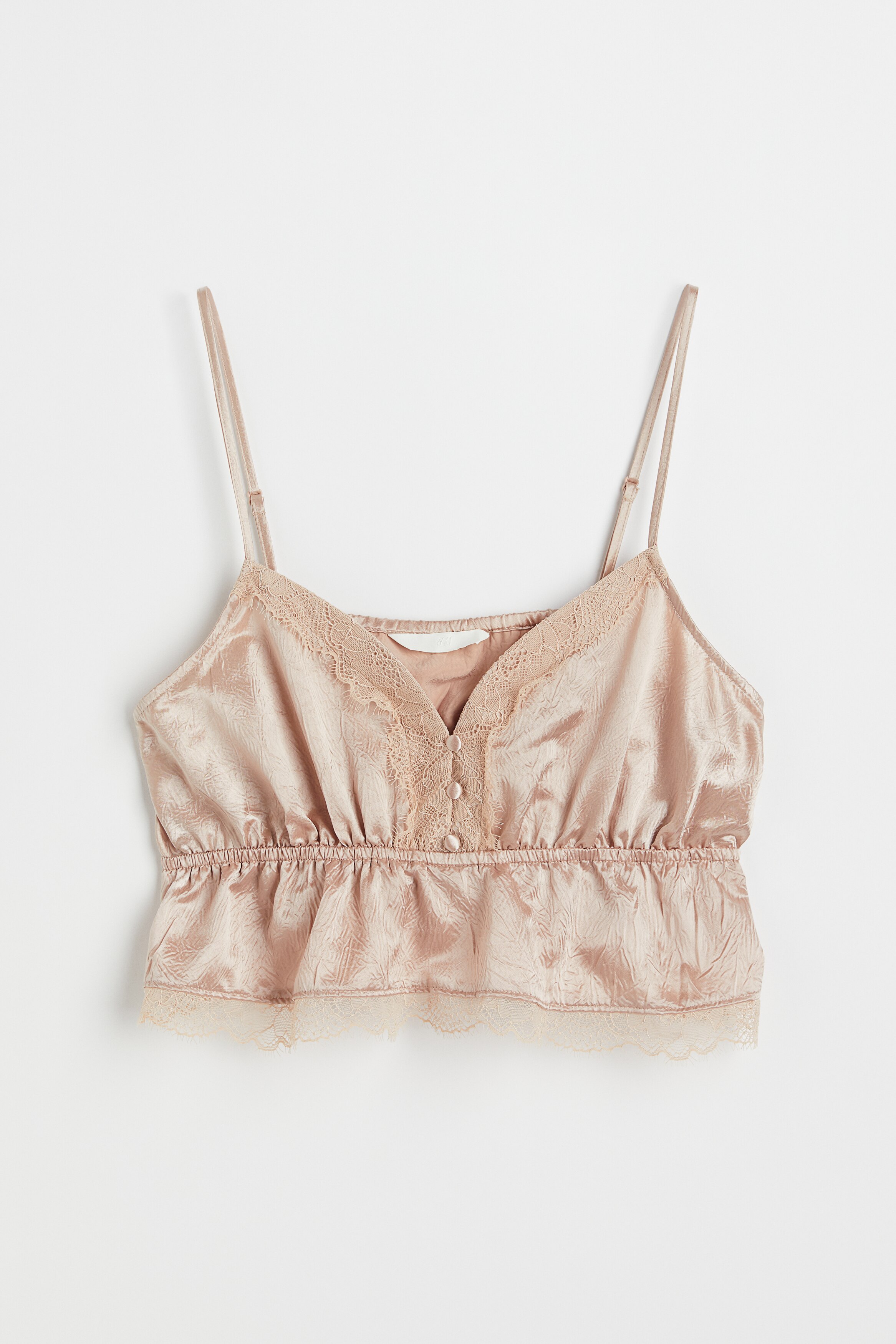 h&m satin top with lace