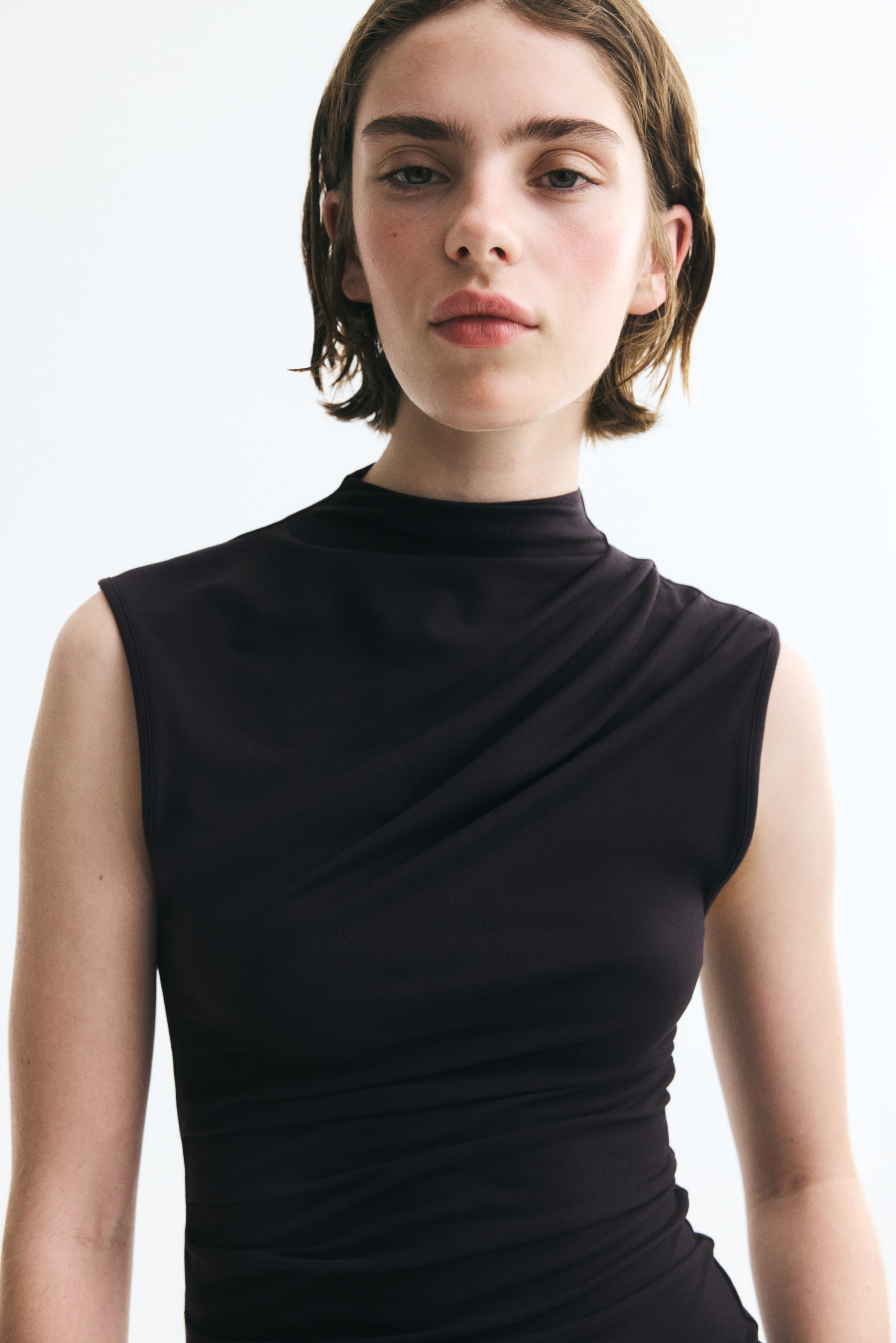 View larger image: Draped asymmetric top - Black - Ladies | H&M IN 1
