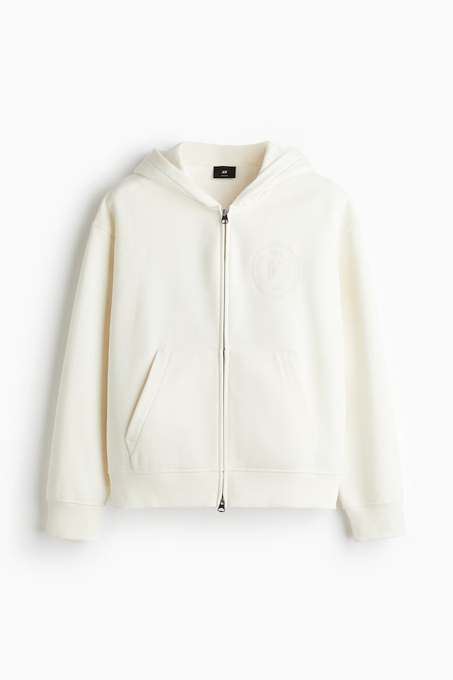 Loose-Fit Hooded Jacket - White - 1