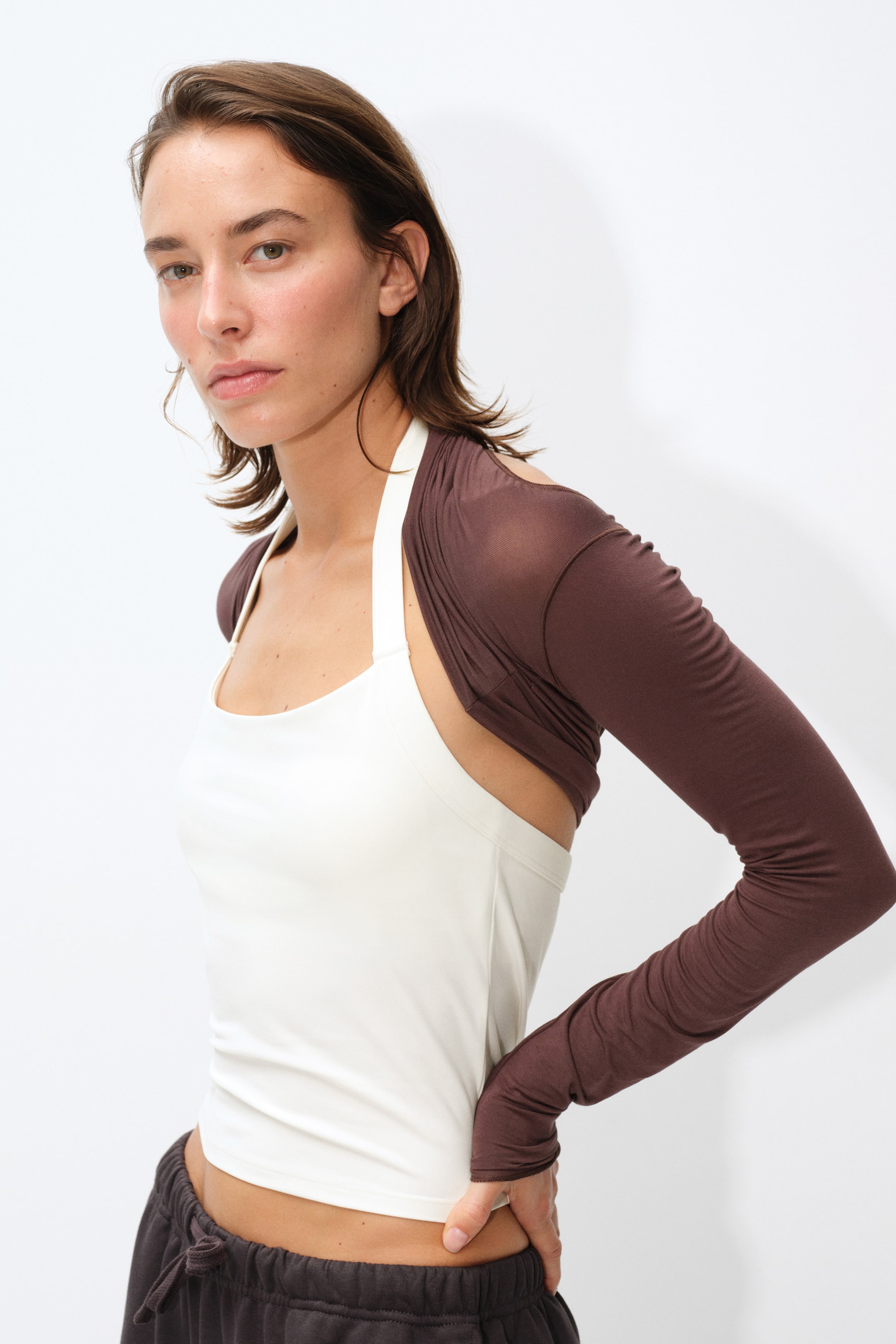 View larger image: Halterneck sports vest top with SoftMove™ - White - Ladies | H&M 1