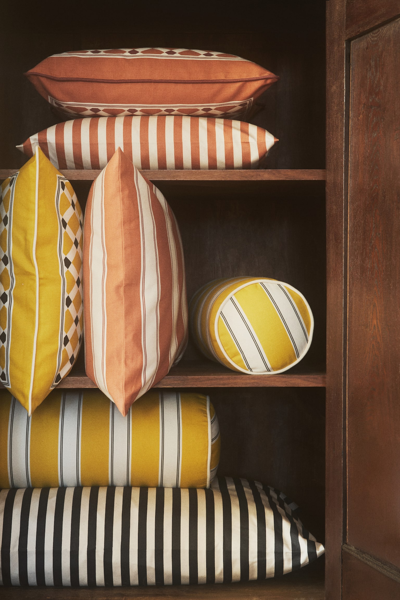 Бавовняний садовий валик - Жовтий/смужки/Теракотовий/смужки/Бежевий/смужки - 2