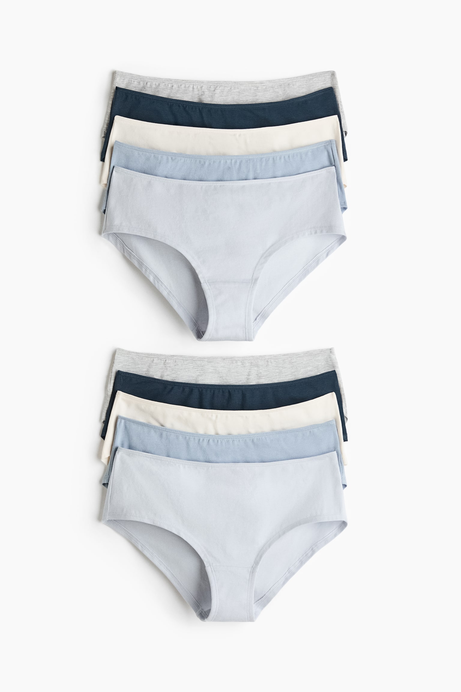 10-Pack Cotton Hipster Briefs - Dusty blue/light gray melange/Light pink/dusty pink/Black