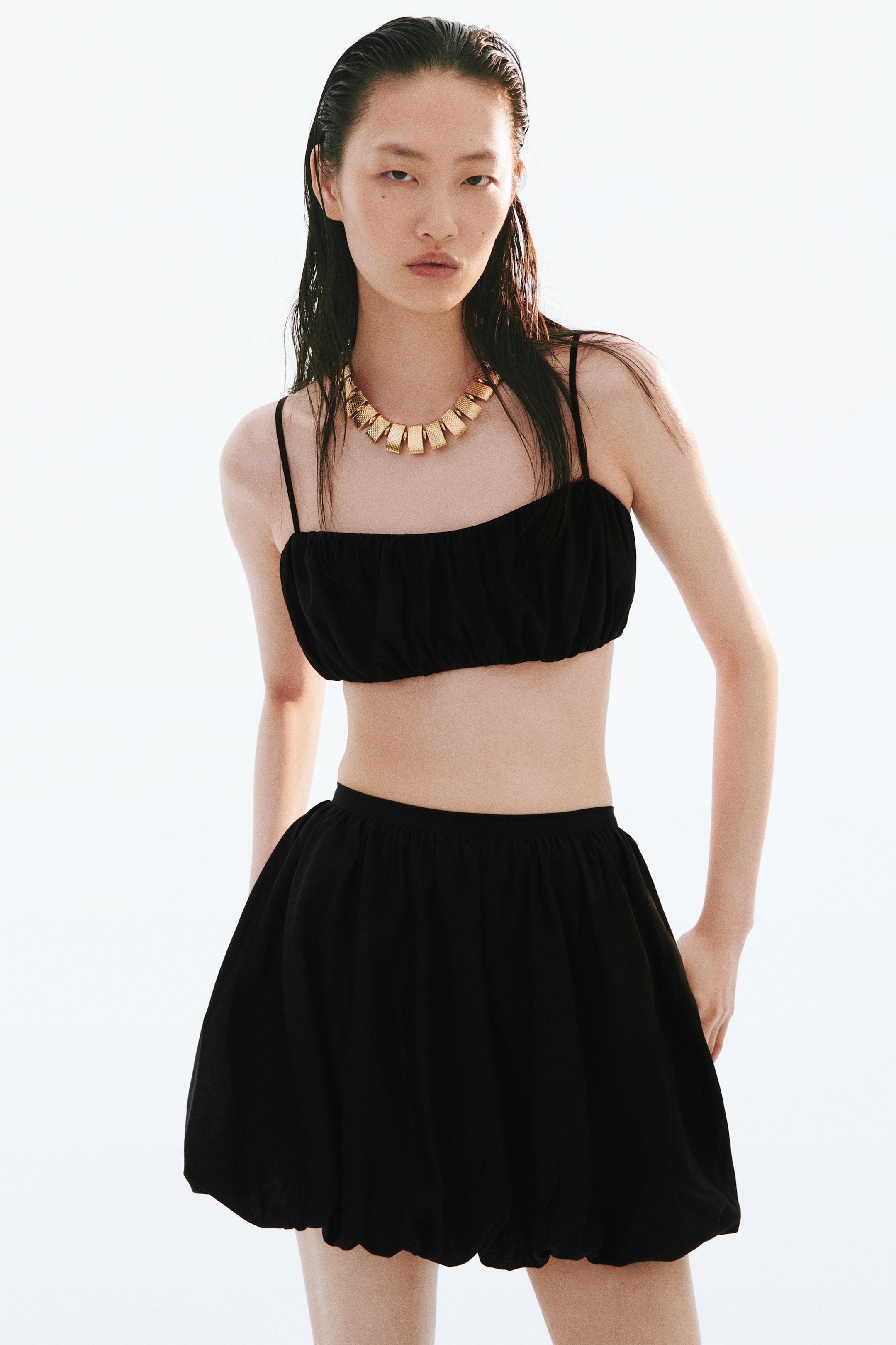 Женские топы H&M Gathered Crop Top — фото 4