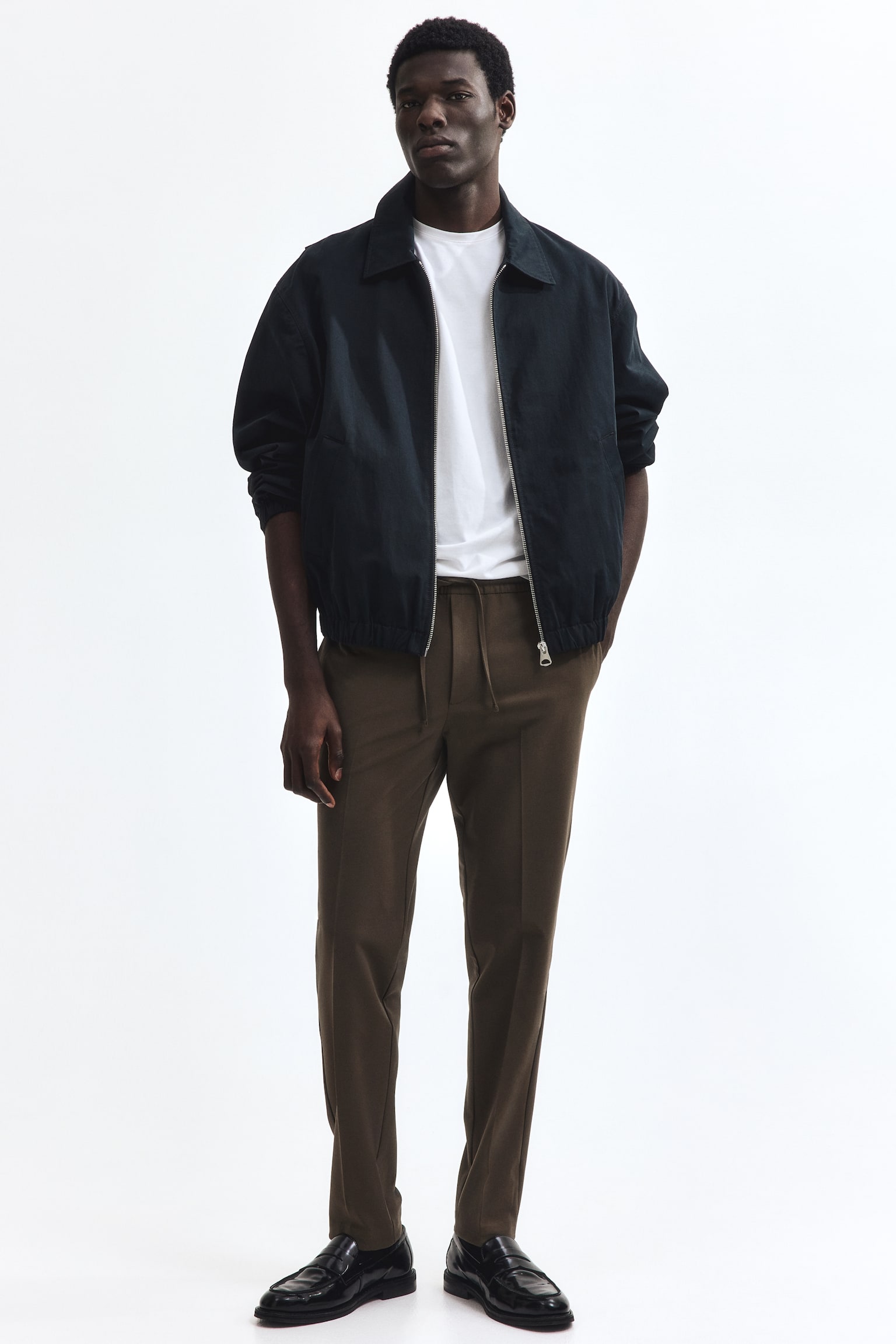 Slim Fit Tailored joggers - Brown/Dark blue/Black - 1