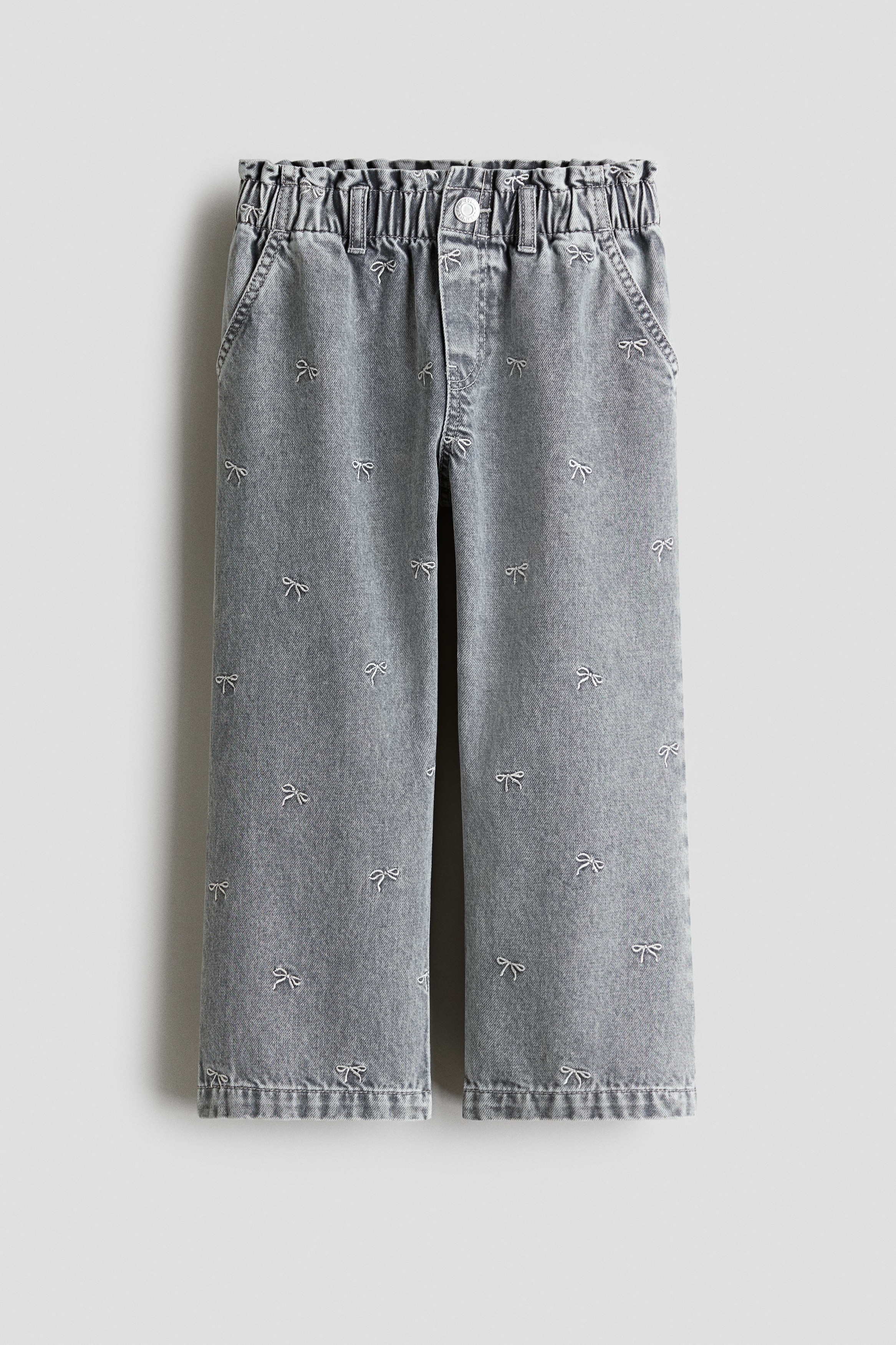 Wide Leg Paper bag jeans - Light denim grey/Bows/Denim blue/Cherries/Brown/Leopard print/Denim blue/Bows/Denim blue/Bows