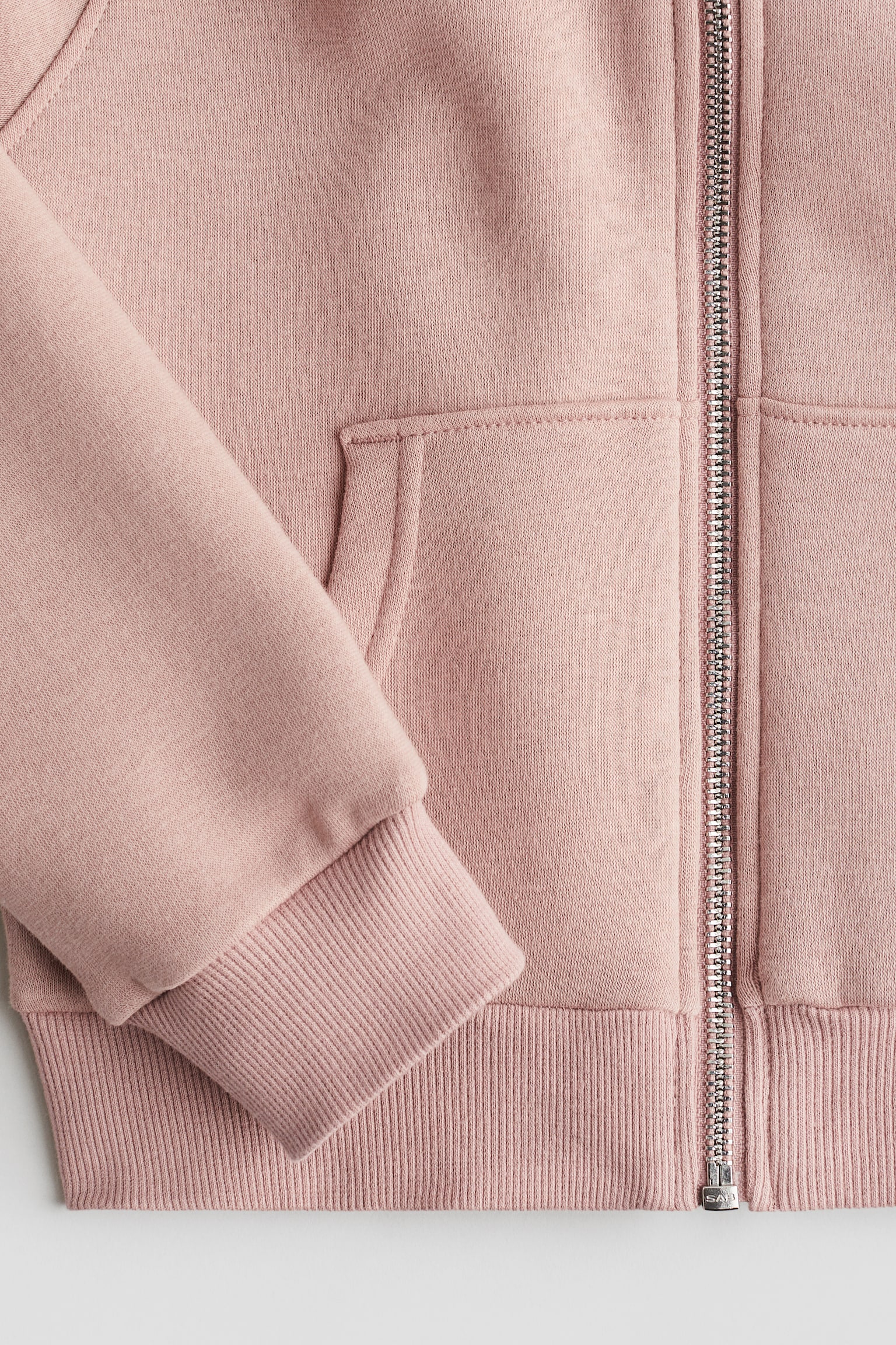 Zip-through hoodie - Dusty pink/White - 2