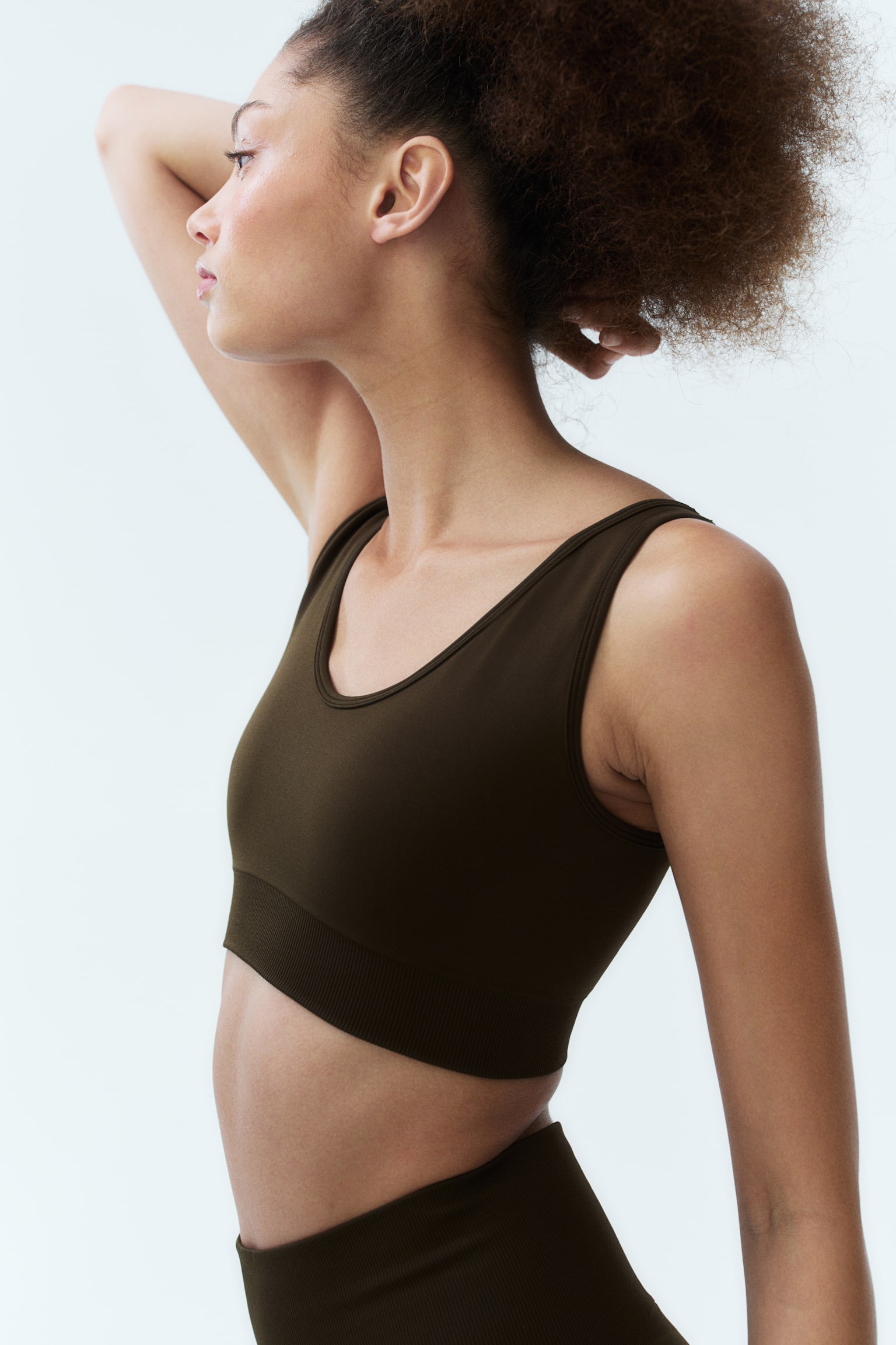 Seamless Light Support Sports bra - Khaki green/Pink/Black - 3