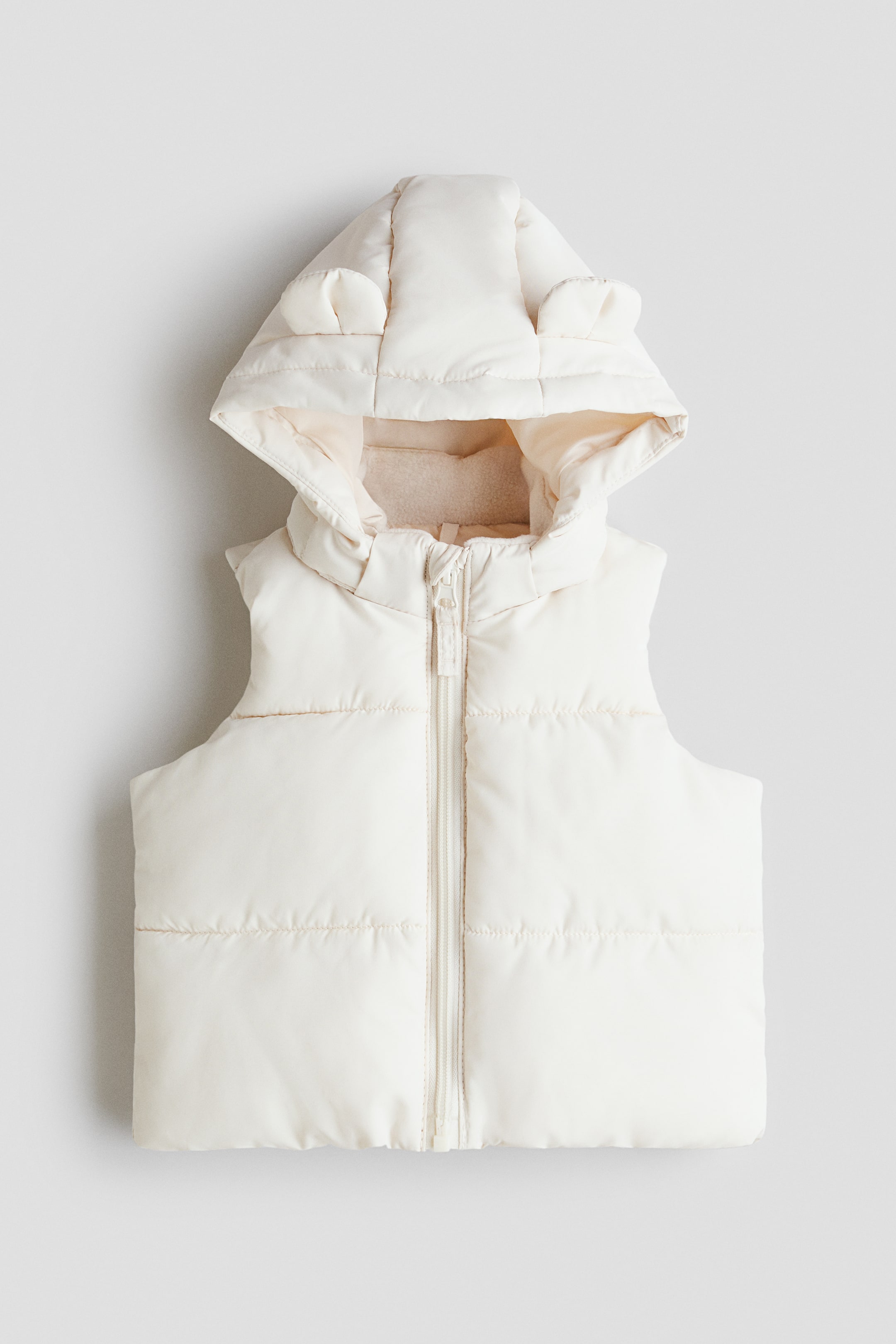 View larger image: Hooded puffer gilet - Cream - Kids | H&M IN 1