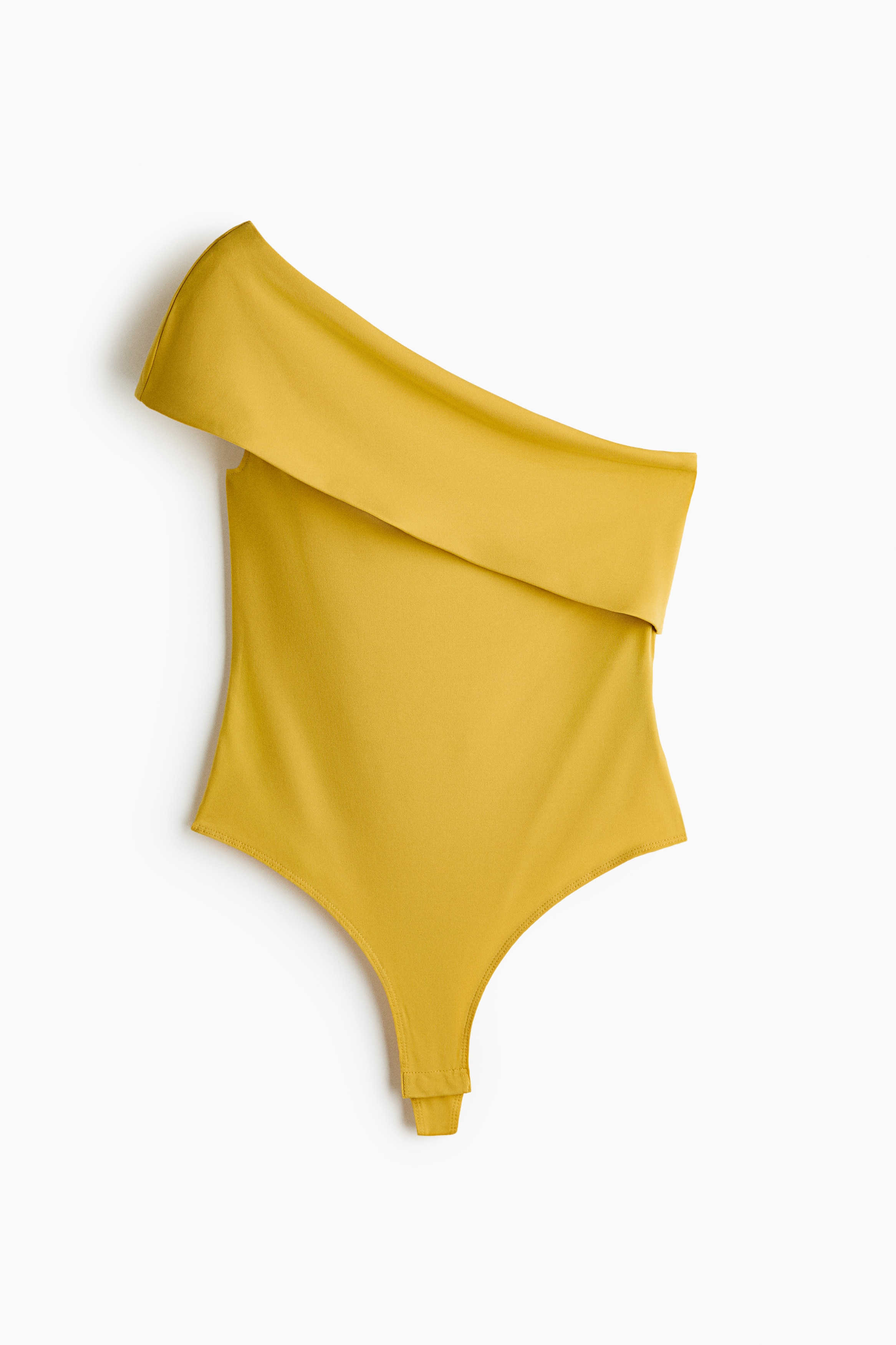One-Shoulder Bodysuit - Yellow/Black/Brown