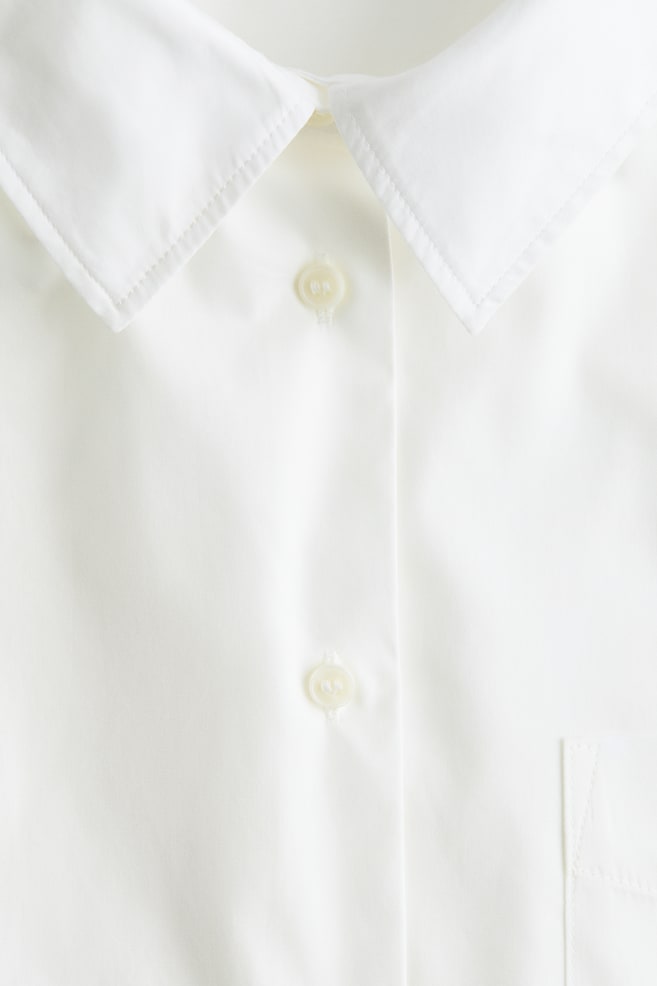 Oversized Poplin Shirt - White - 4