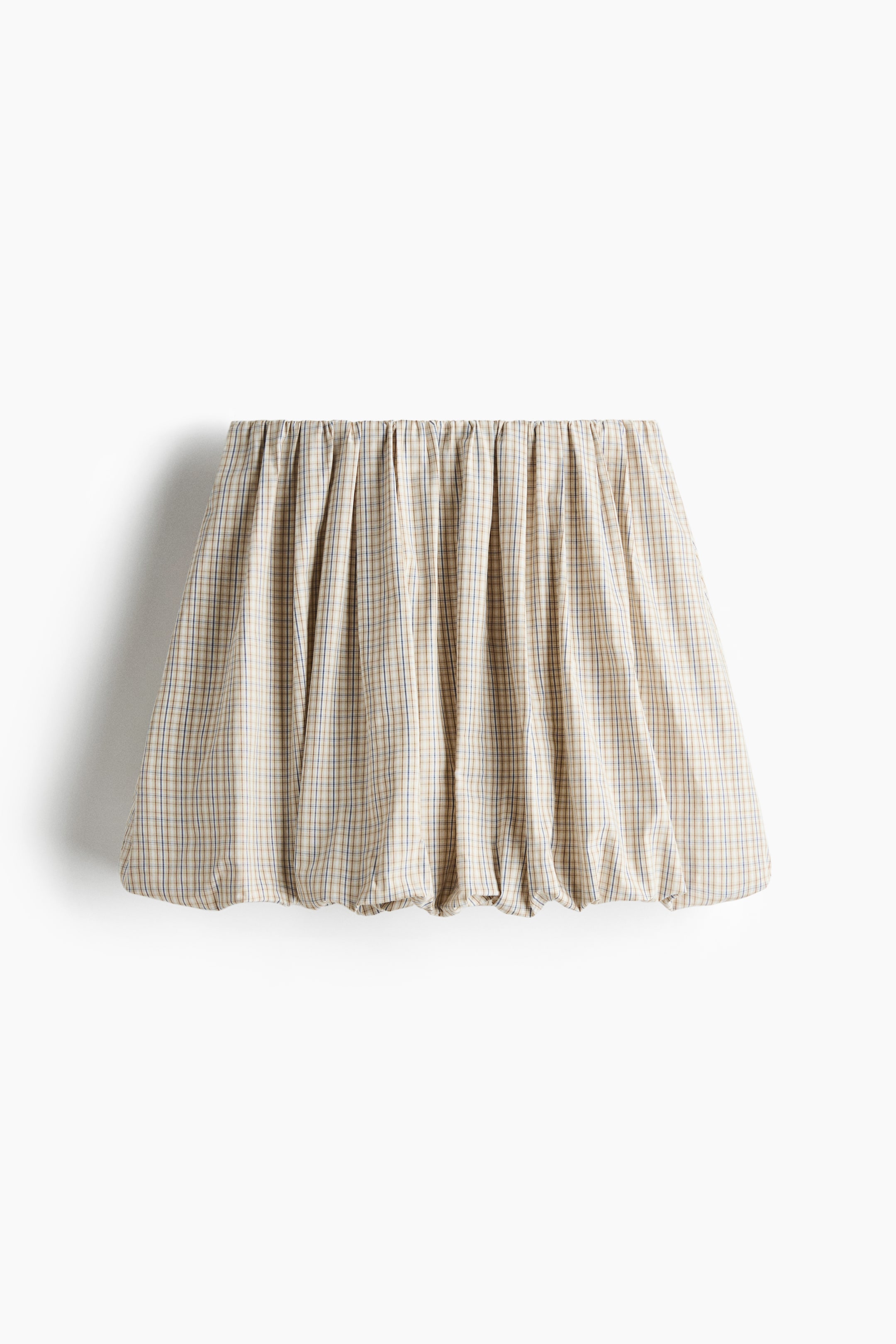 Xem ảnh lớn hơn: Cotton poplin balloon skirt - Màu be/Kẻ ca rô - Ladies | H&M VN 4