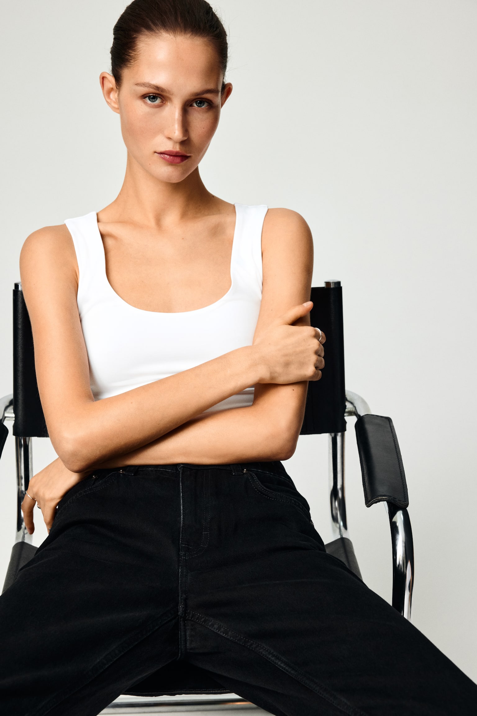 Microfibre vest top - White/Black - 6