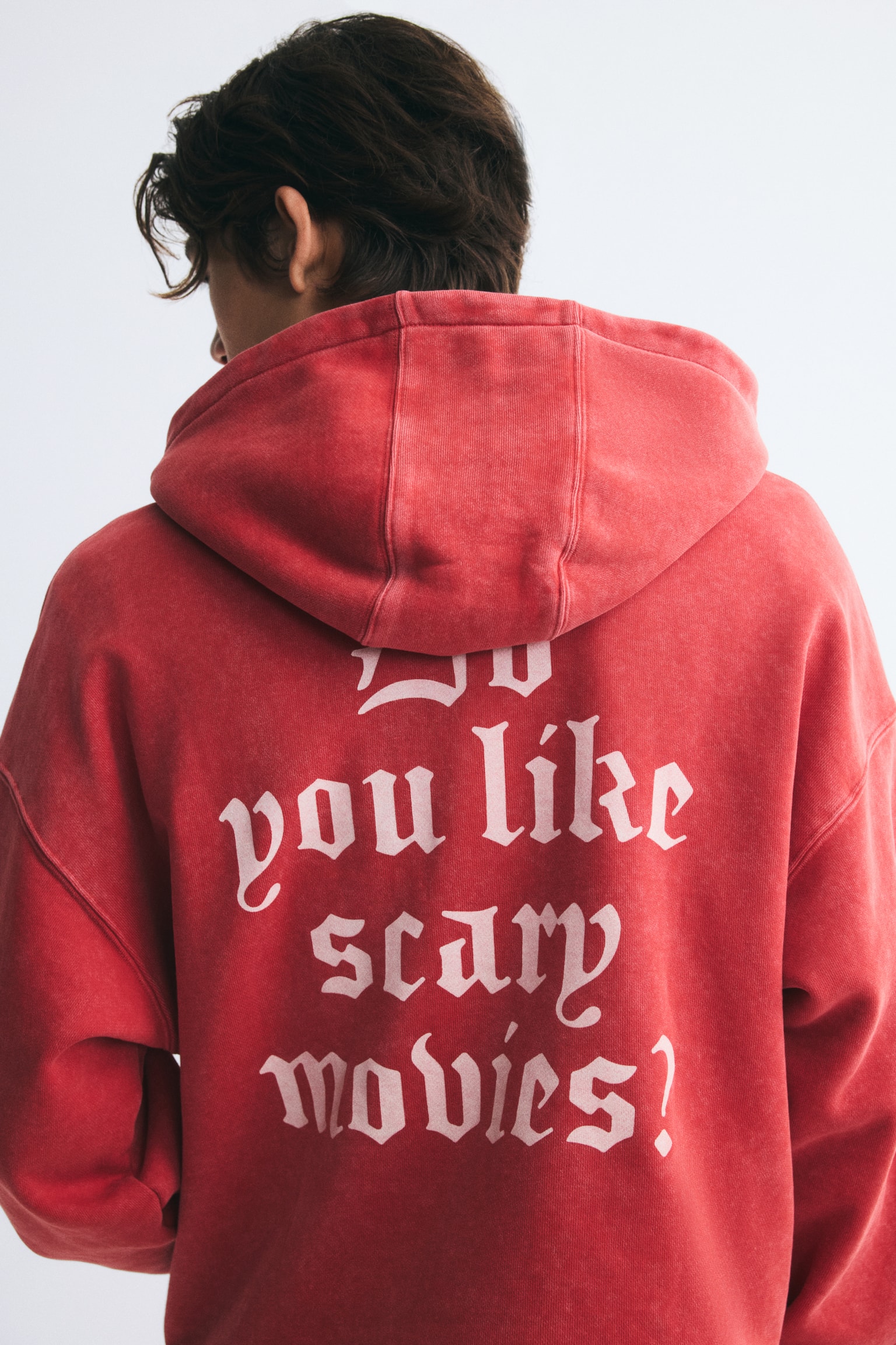 Мужская куртка H&M Oversized Printed Hooded, цвет: Малиновый красный — фото 5