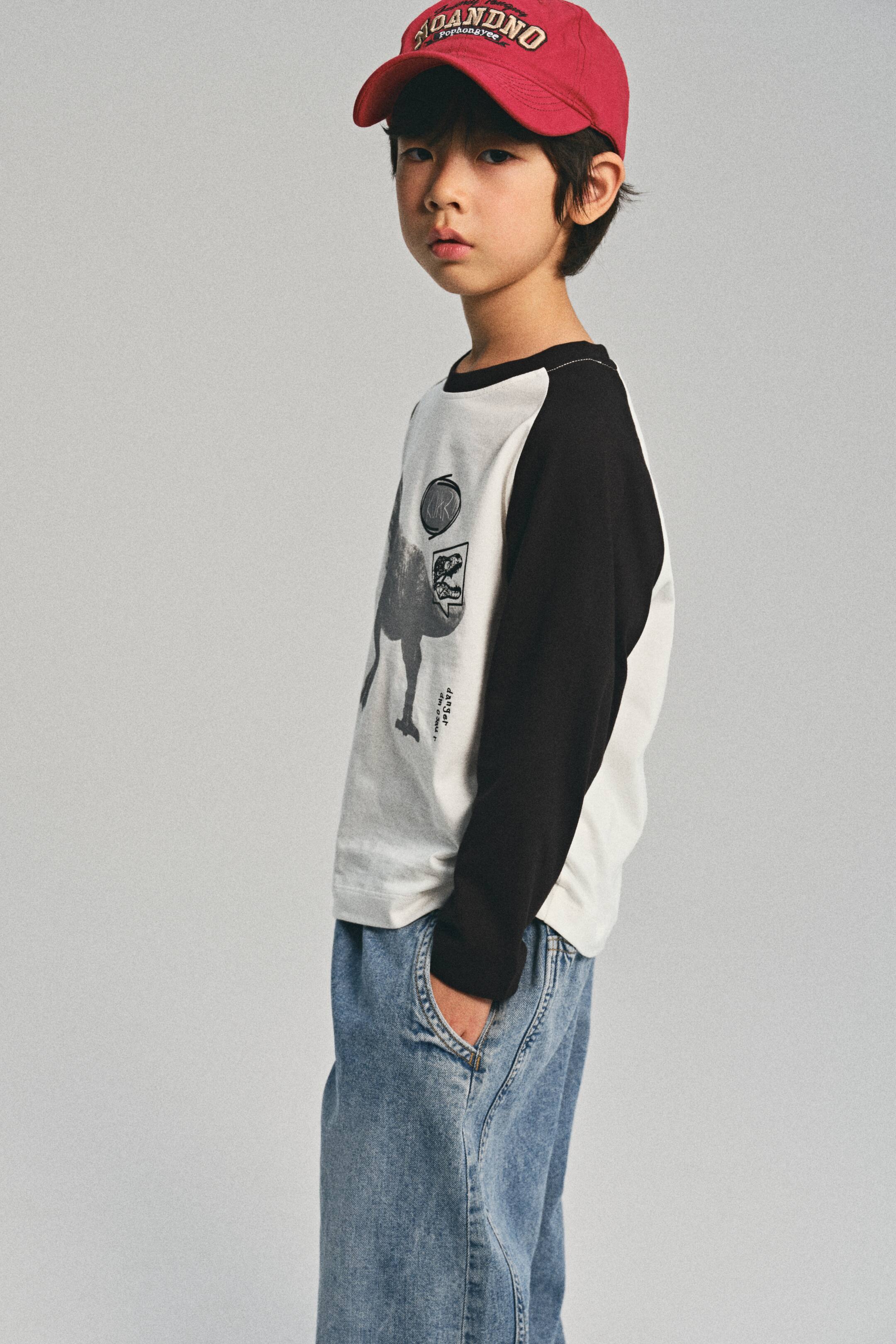 이미지 확대 보기: 프린트 롱 슬리브 티셔츠 - 블랙/쥬라기 월드 - Kids | H&M KR 2