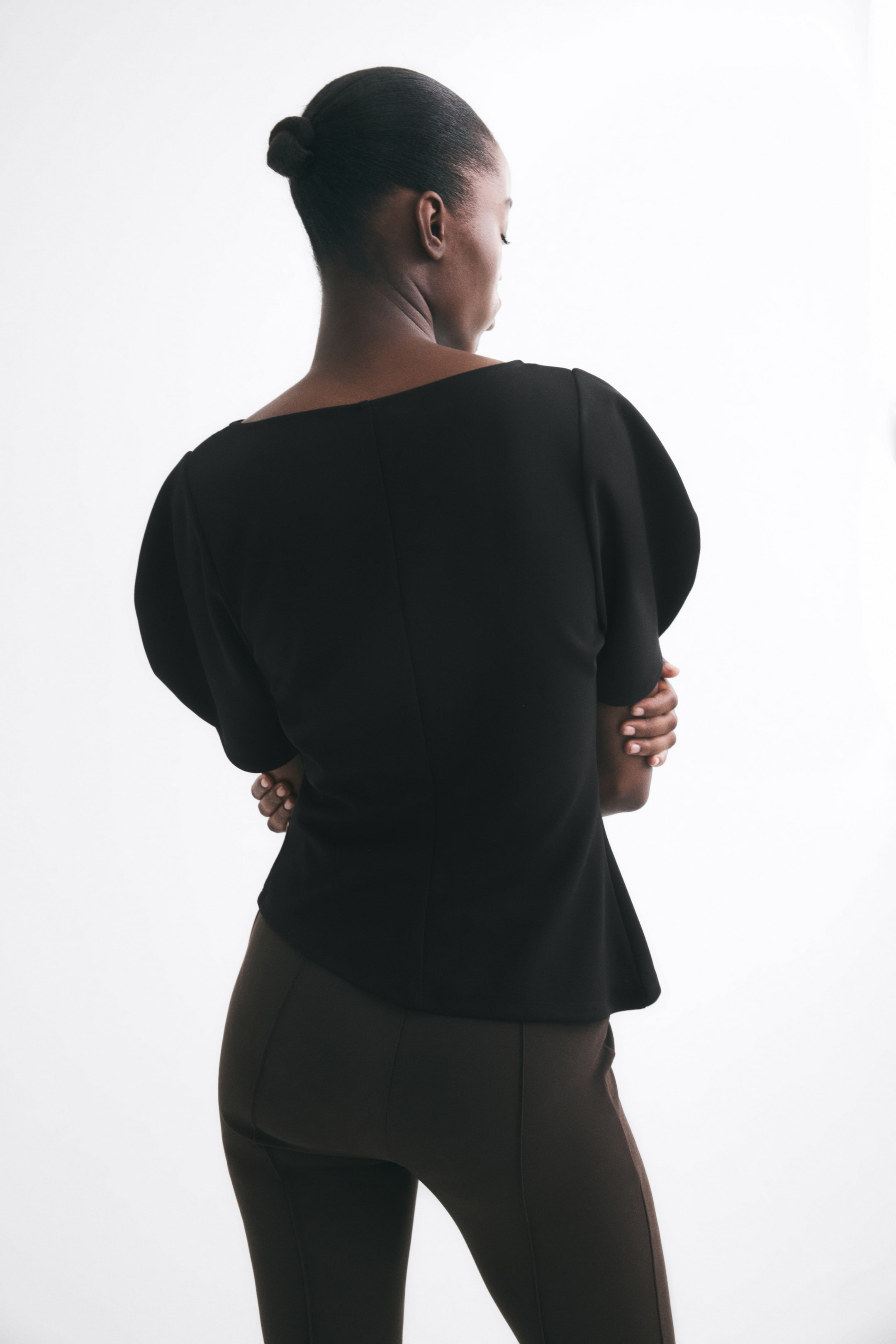 Puff-Sleeved Asymmetric Top
