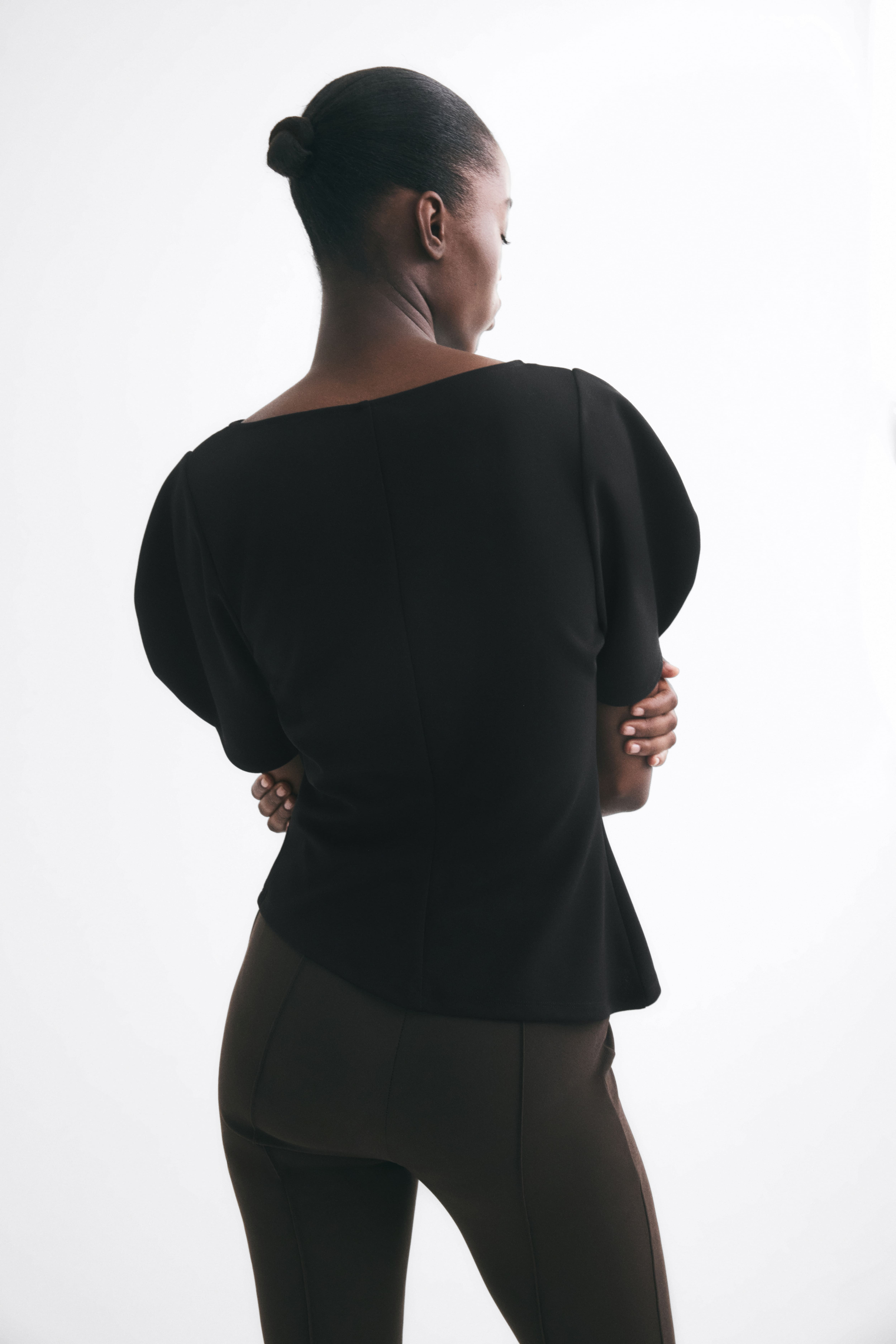 Puff-Sleeved Asymmetric Top