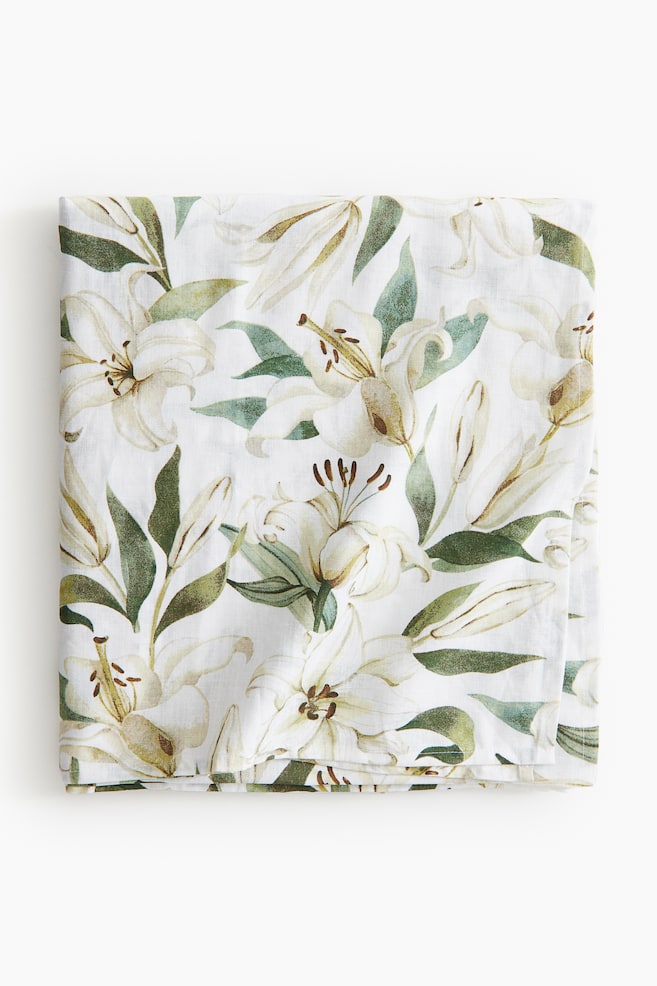 Patterned tablecloth - Natural white/Floral - 1