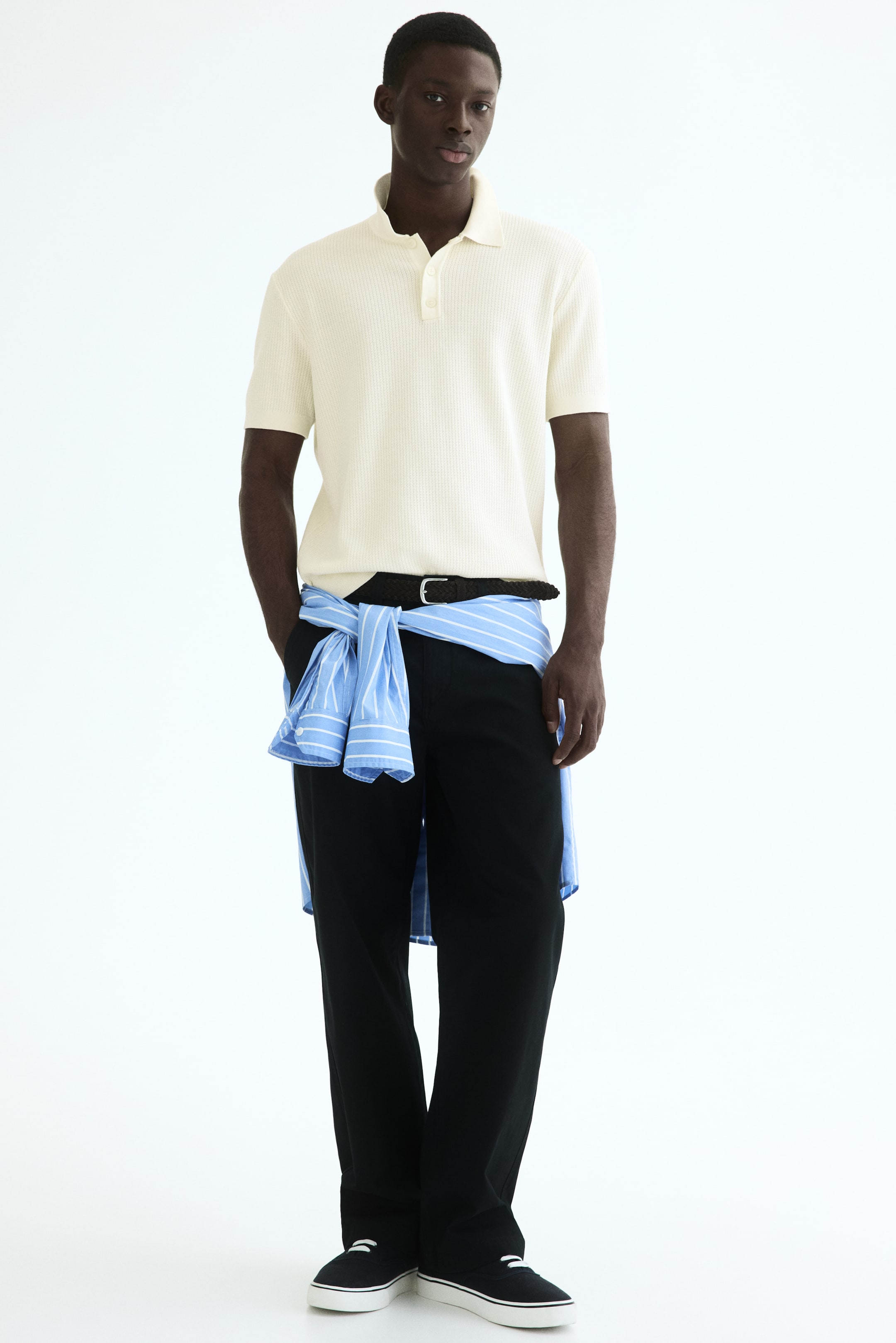 Мужские рубашки H&M Regular-Fit Knit Polo Shirt — фото 5
